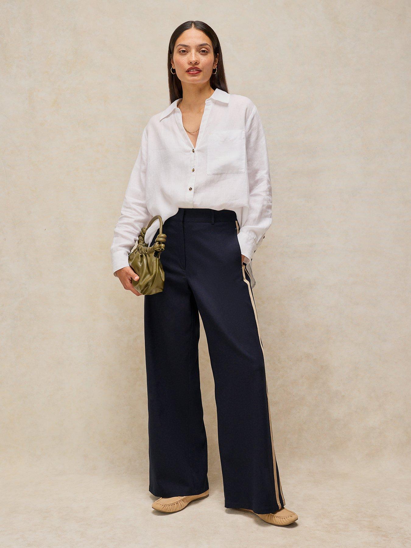Image 3 of 6 of White Stuff Kenna Side Stripe Trousers - Blue