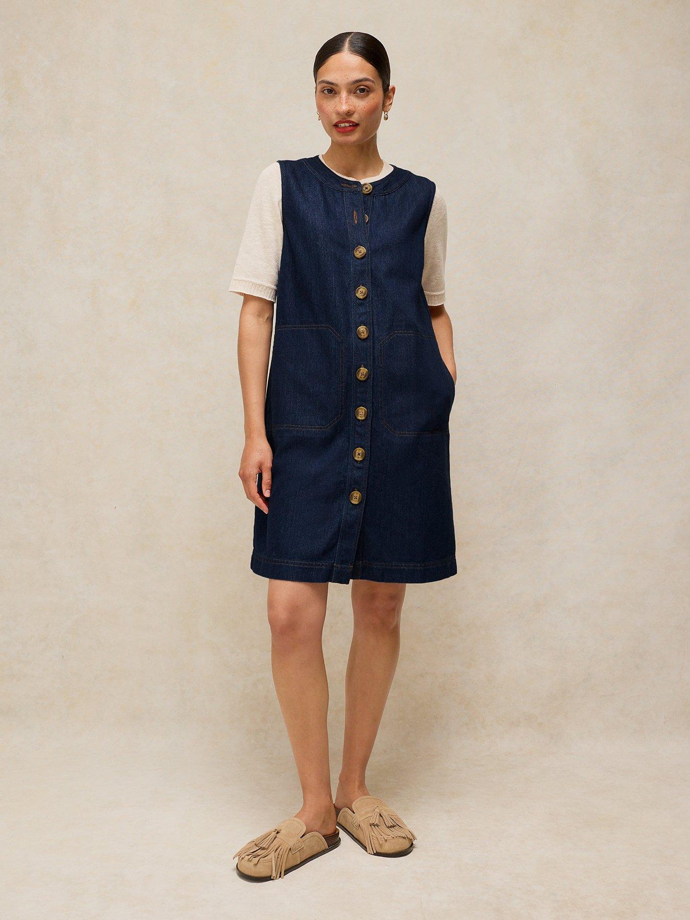 Image 3 of 6 of White Stuff Millie Denim Shift Dress - Blue