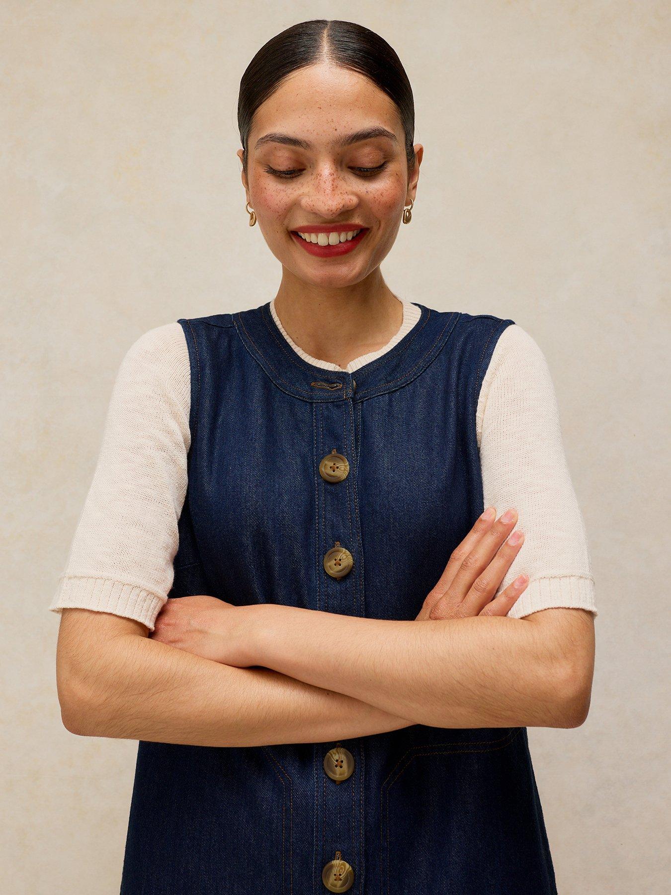 Image 4 of 6 of White Stuff Millie Denim Shift Dress - Blue