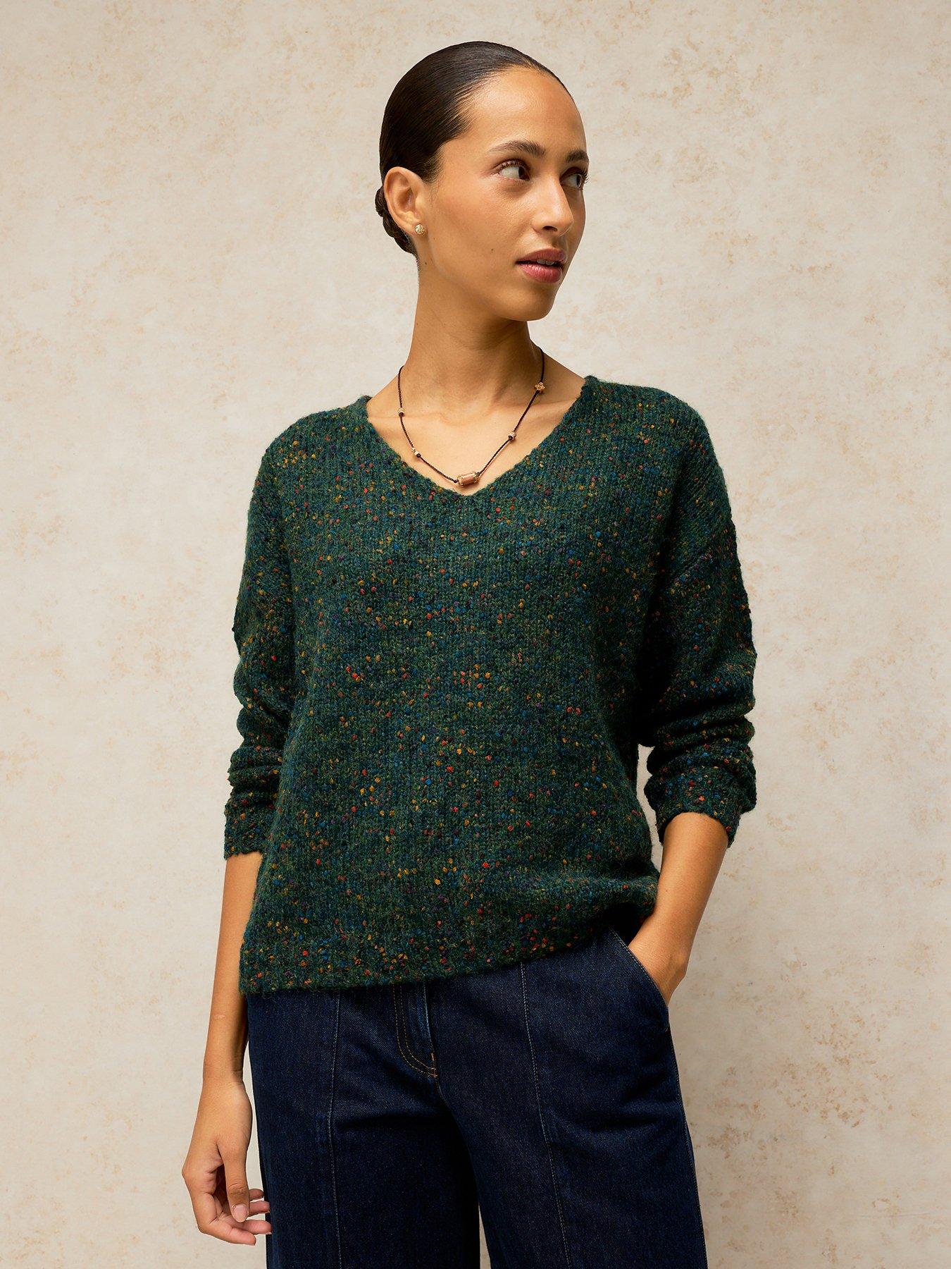 Image 1 of 5 of White Stuff Texture V Neck Jumper