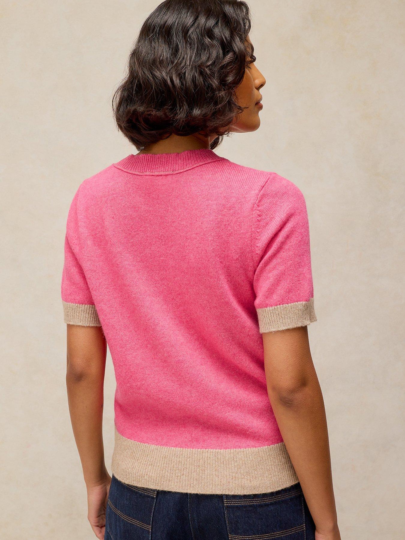 Image 2 of 6 of White Stuff Sansa Knitted T-Shirt - Pink