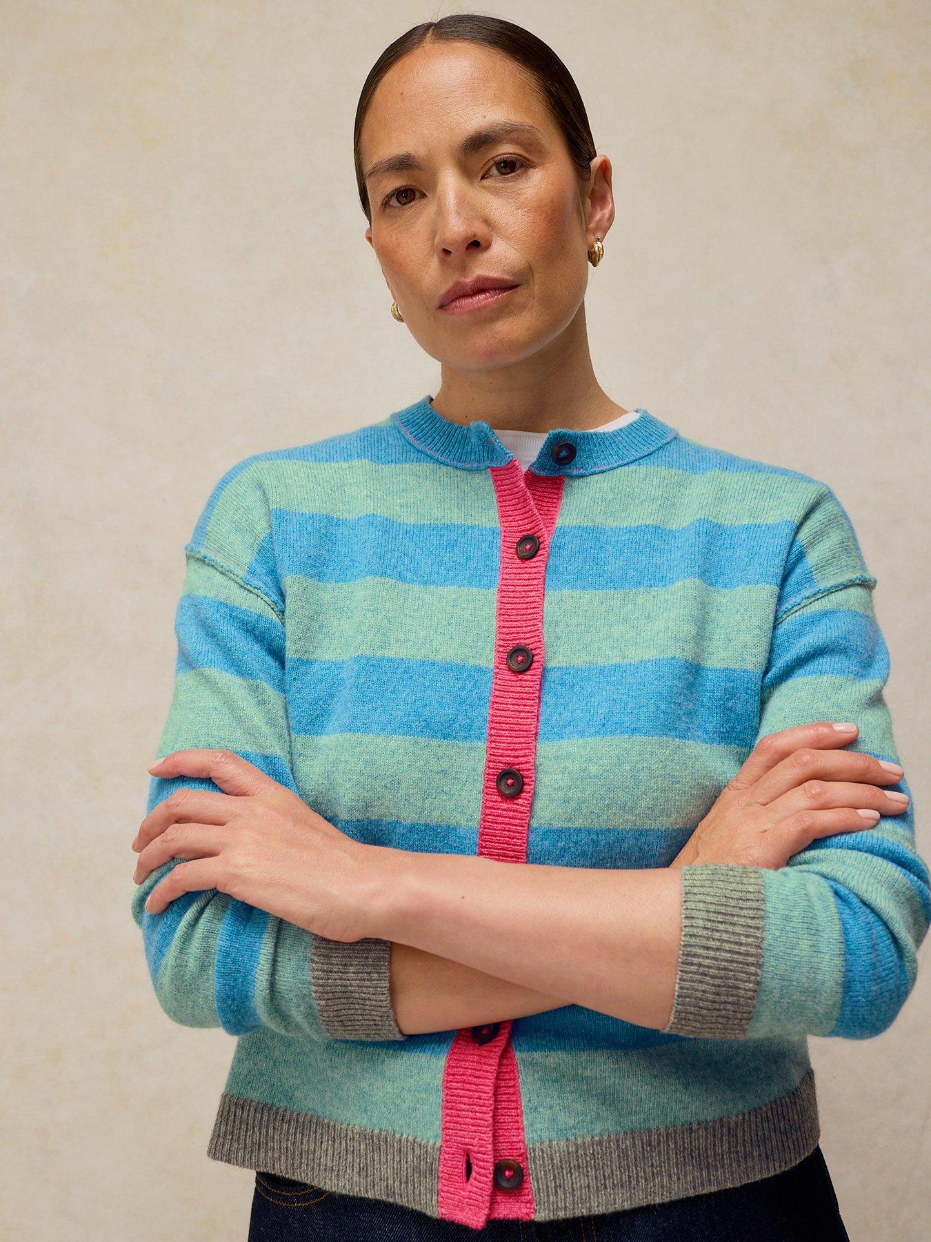 White Stuff Sansa Stripe Cardigan - Blue