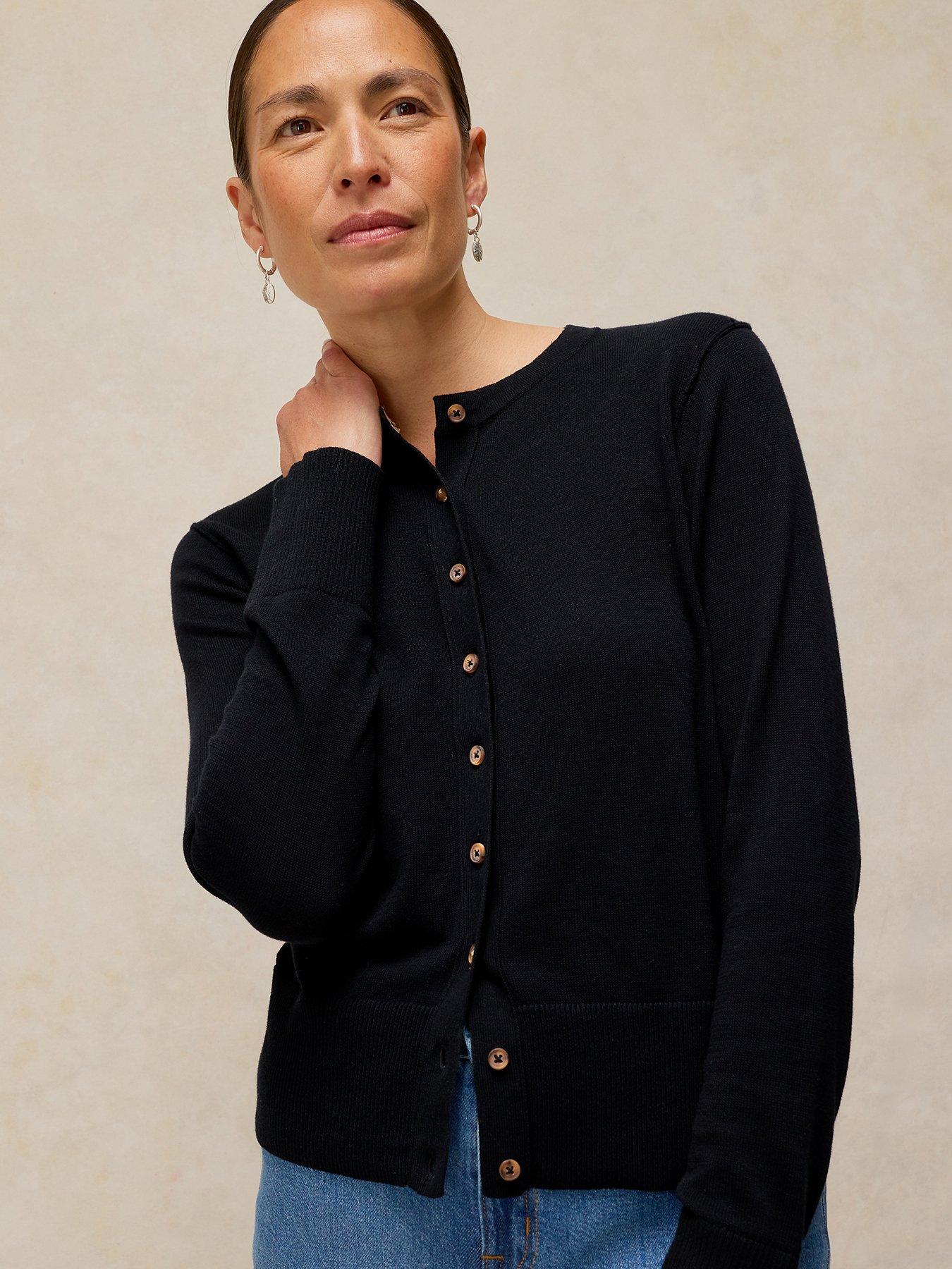 Image 1 of 6 of White Stuff Lois Cardigan - Black