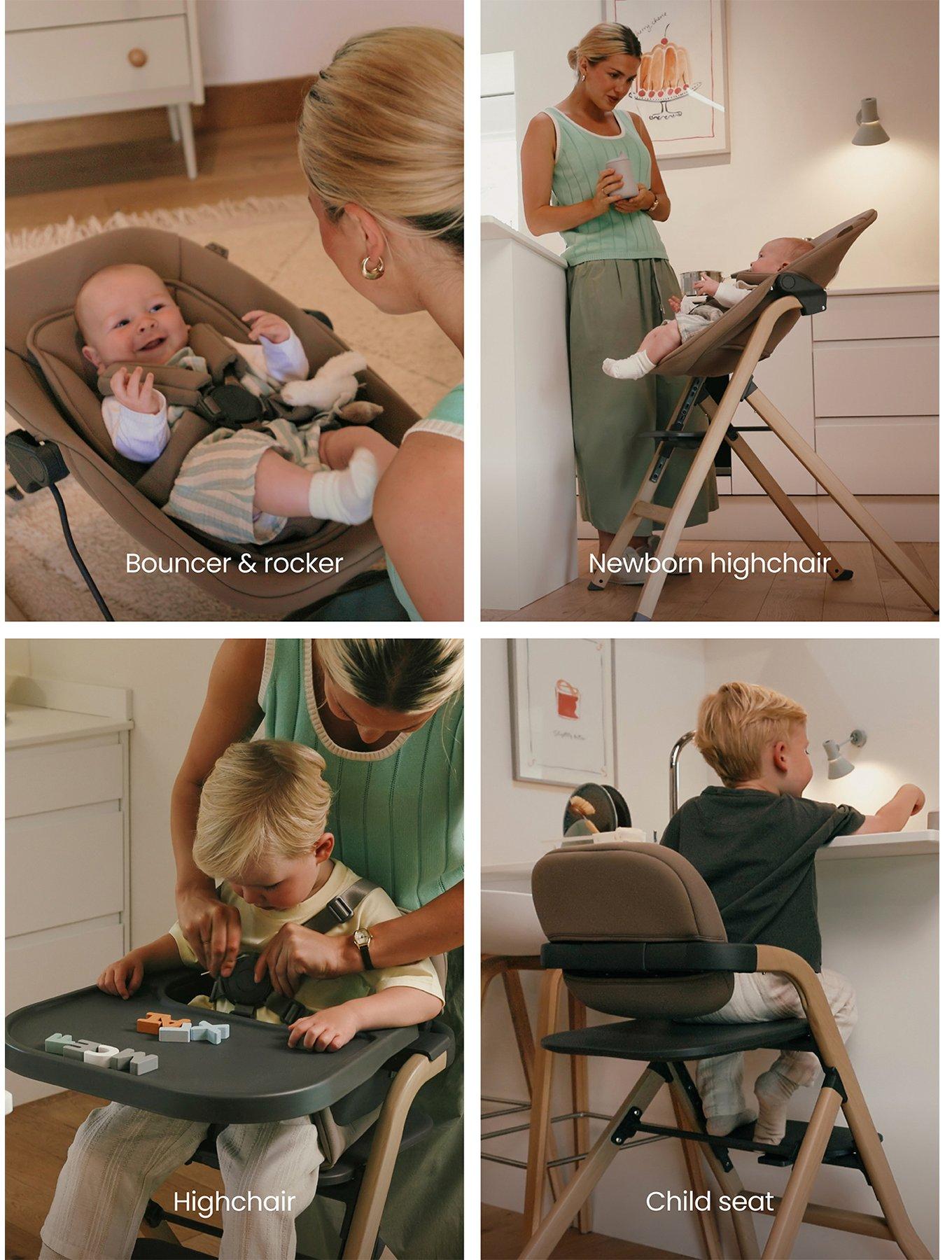 Silver Cross Nest and Nurture, Highchair and Bouncer - Biscuit