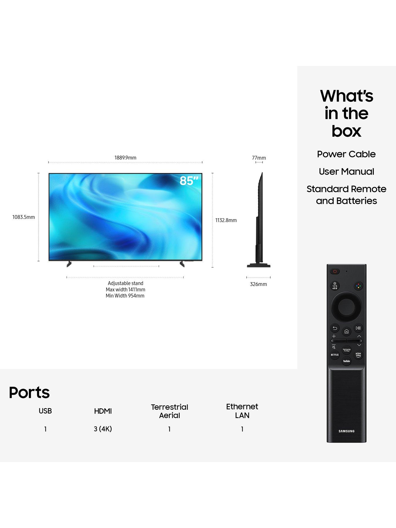 Image 7 of 8 of Samsung 85" Crystal UHD, Crystal Processor 4K, 4K Upscaling, HDR, Motion Xcelerator, MetalStream Design