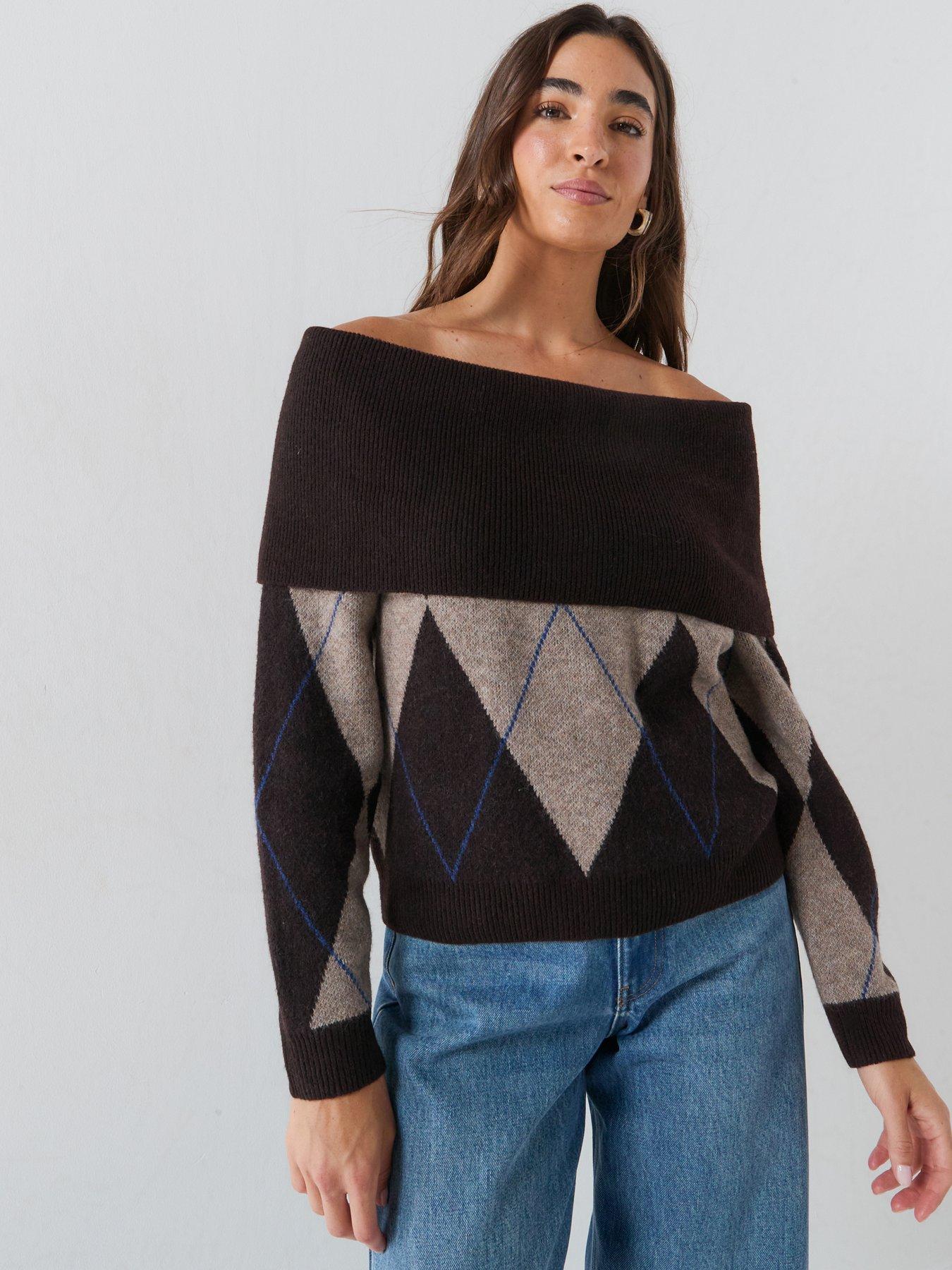 Image 1 of 6 of Only Alivia Off Shoulder Knit Top