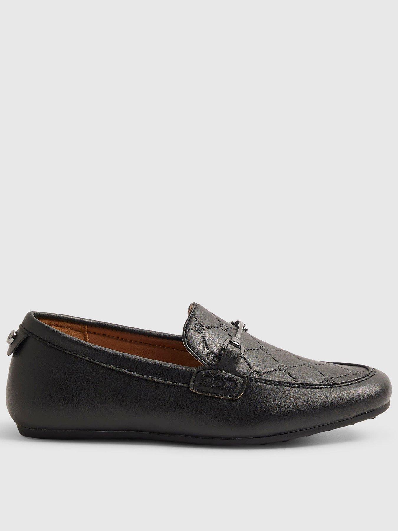 River Island Boys Embossed Snaffle Shoes - Black