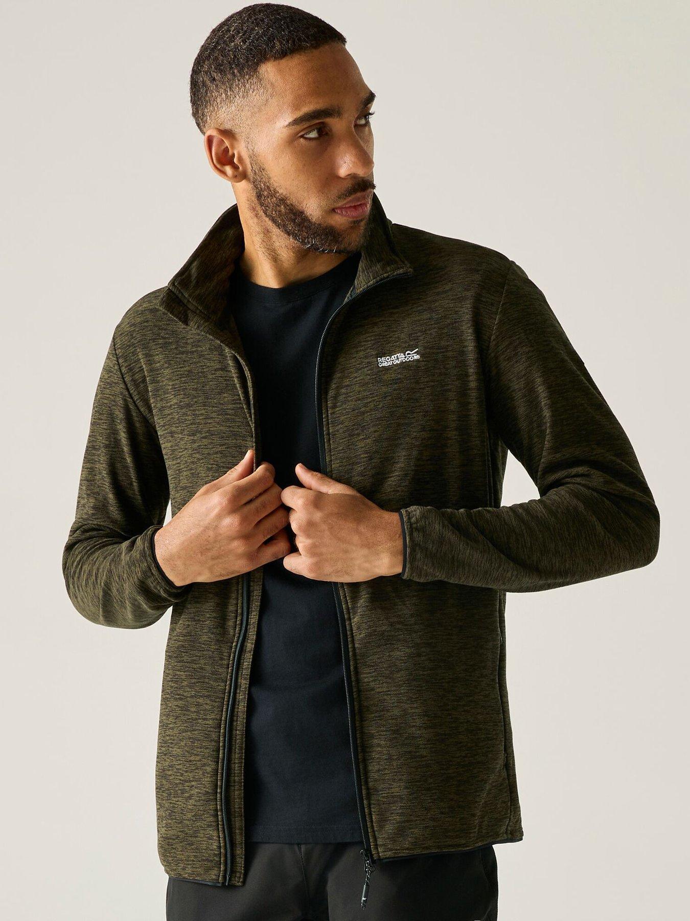 Image 4 of 6 of Regatta Mens Harrow Fleece -dark Khaki Marl.