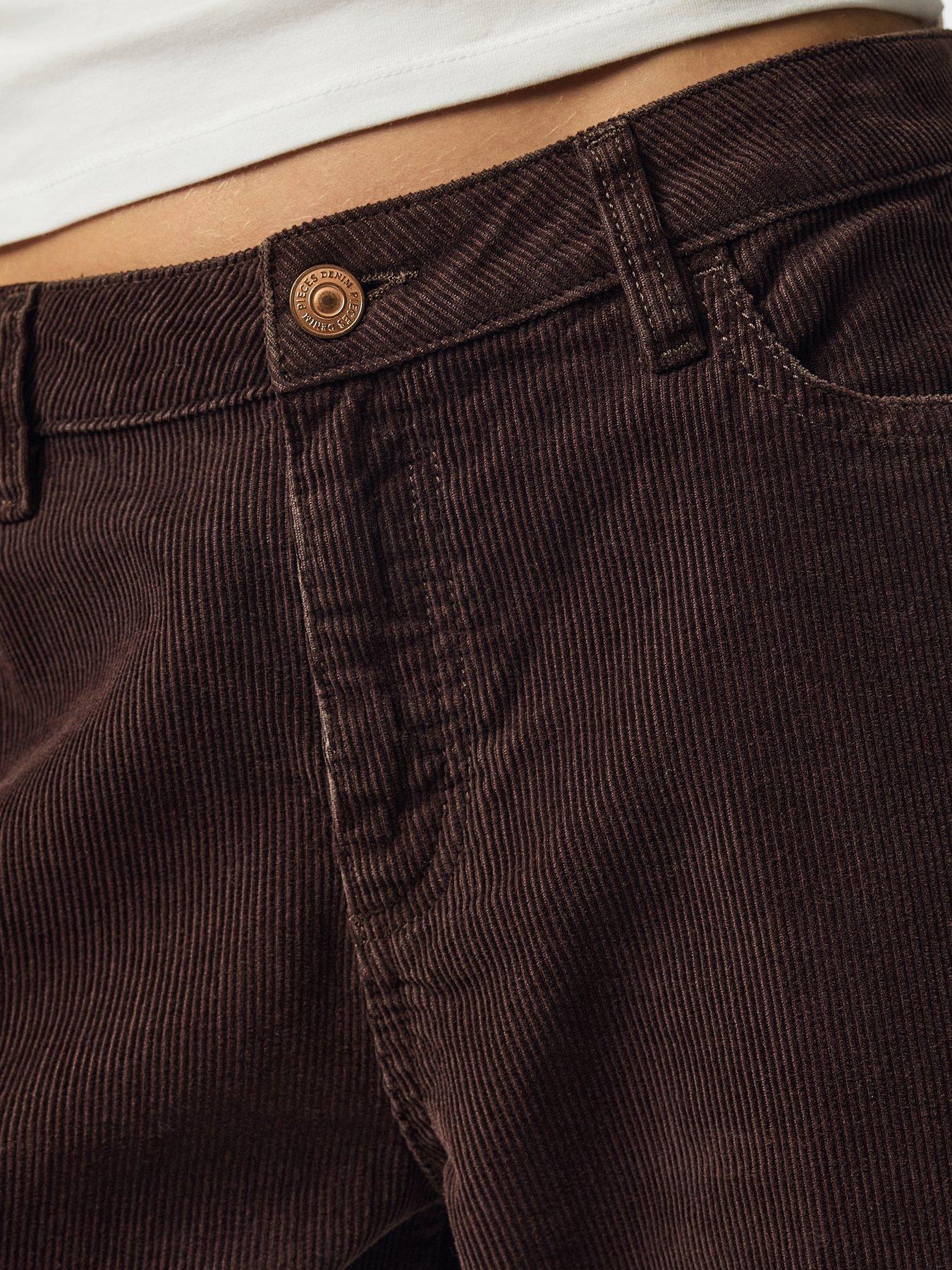 Image 4 of 6 of PIECES Aia Barrel Leg Corduroy Trousers