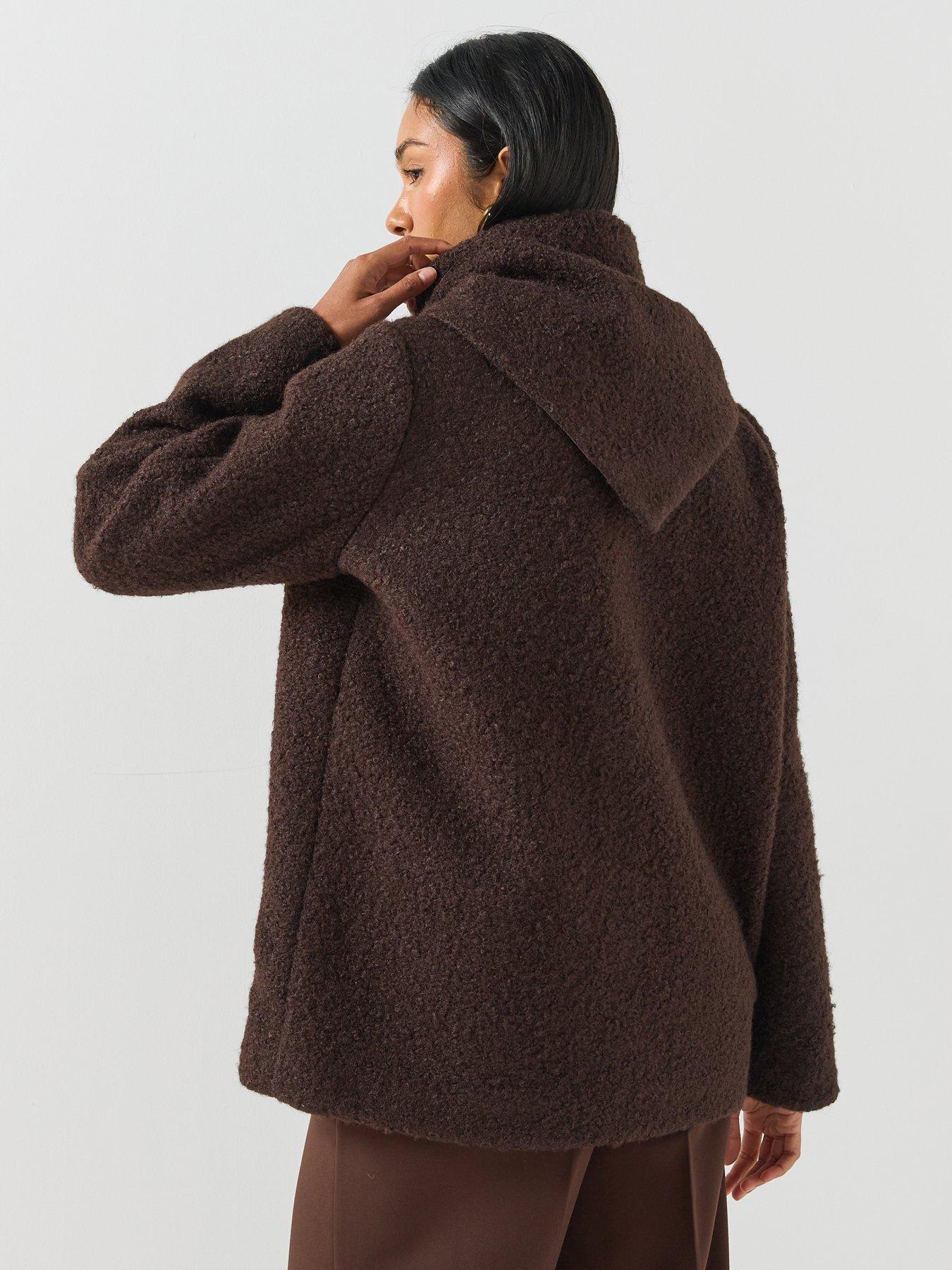 Image 2 of 6 of Vero Moda Womens Vmcarrie Scarf Collar Button Through Jacket - Brown