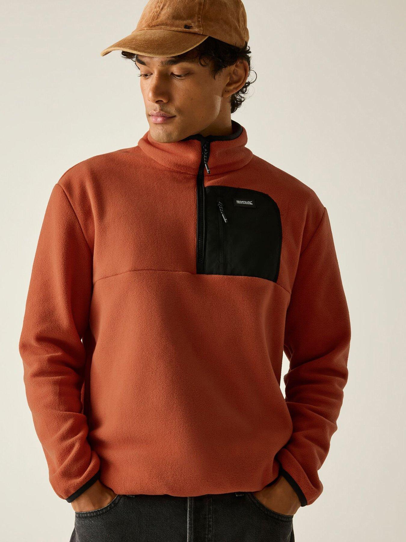 Regatta Mens Frankie Half Zip Fleece -rooibos Tea/black