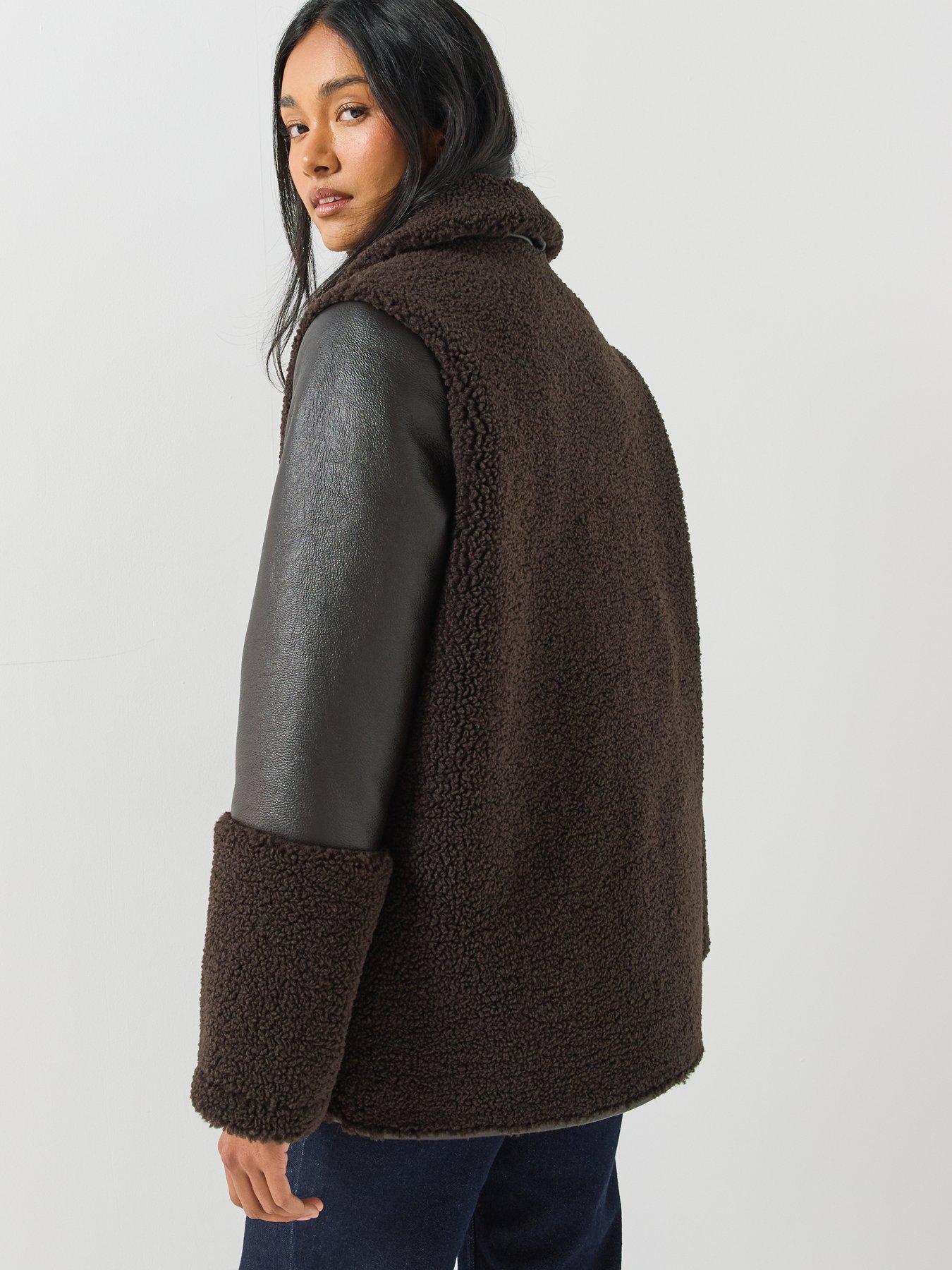Image 2 of 6 of Vero Moda Vmmocha Teddy Coated Jacket
