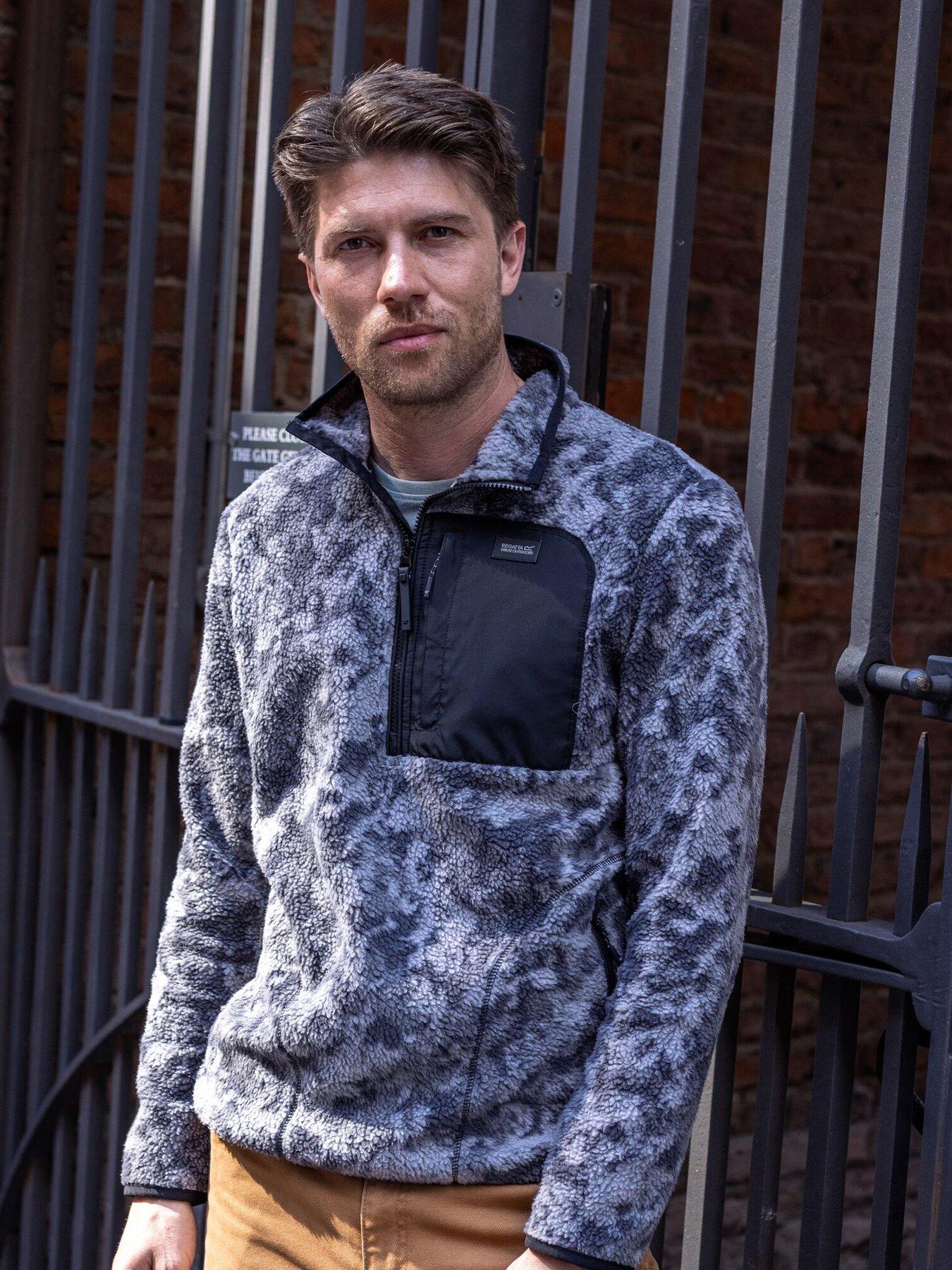 Image 1 of 7 of Regatta Mens Frankie Borg Half Zip Fleece -misty Grey Winter Camo