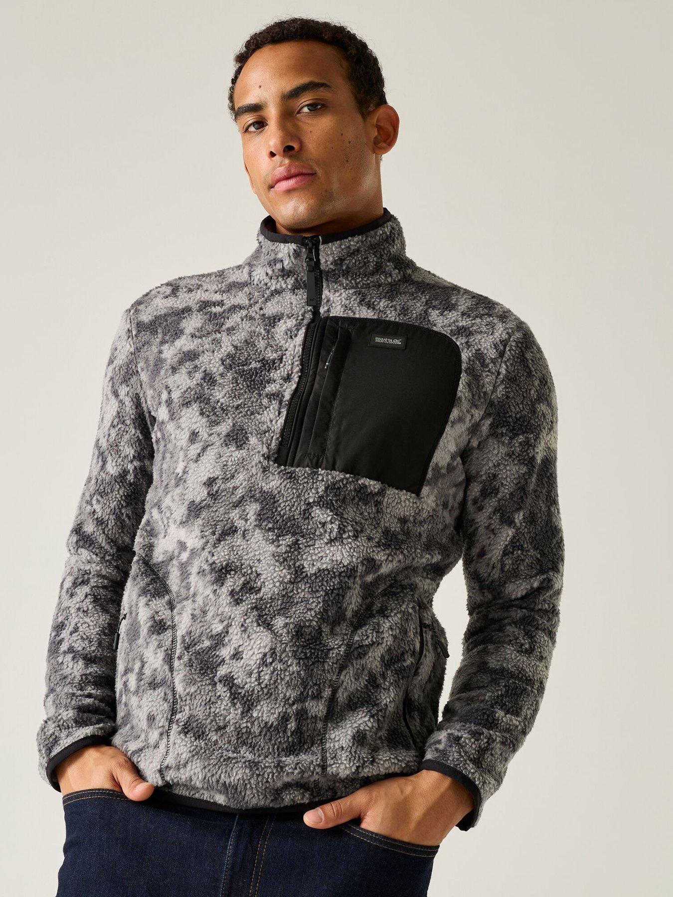 Image 4 of 7 of Regatta Mens Frankie Borg Half Zip Fleece -misty Grey Winter Camo