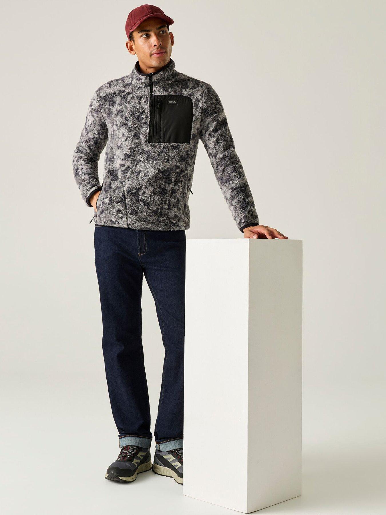 Image 6 of 7 of Regatta Mens Frankie Borg Half Zip Fleece -misty Grey Winter Camo