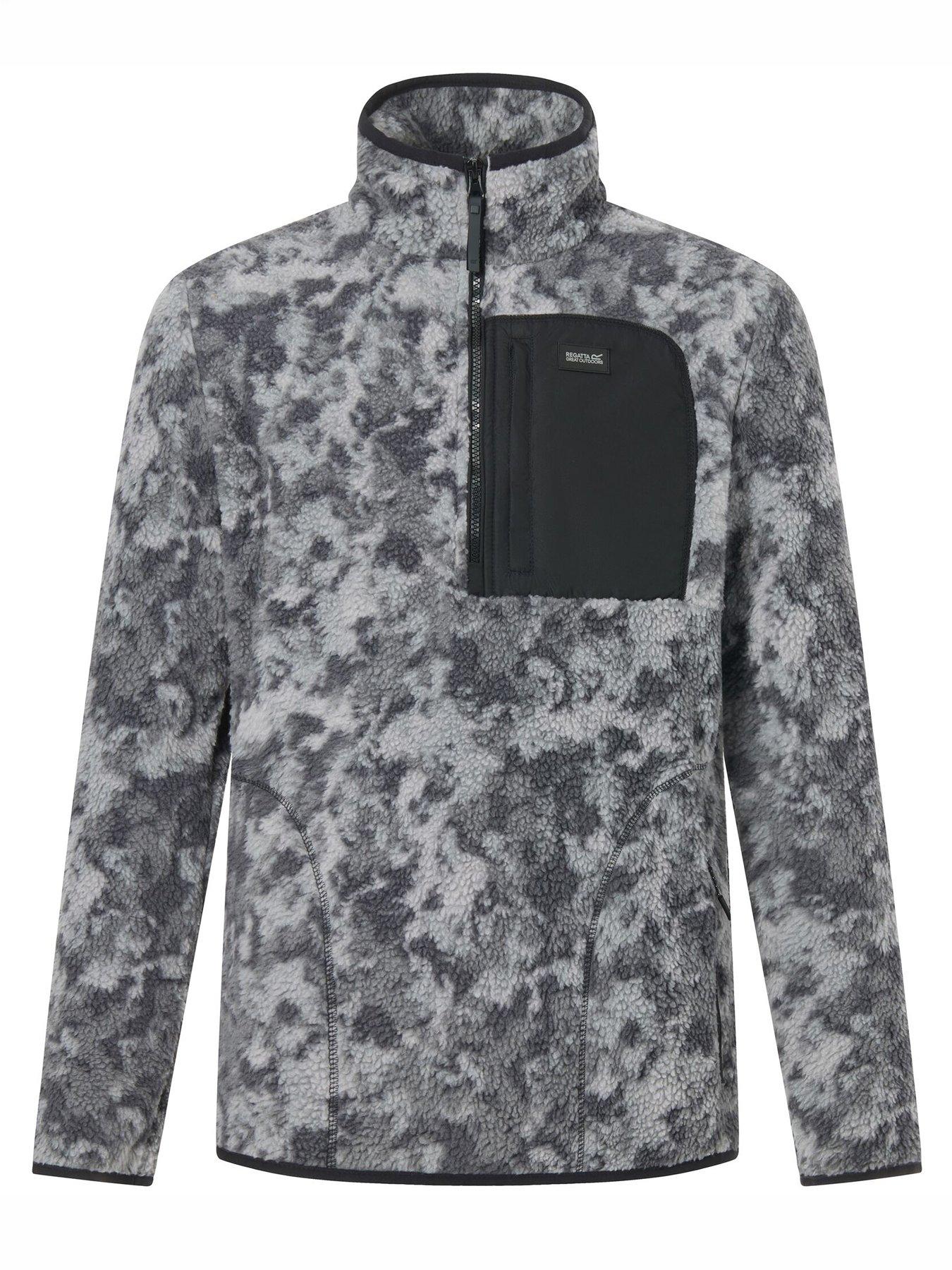Image 7 of 7 of Regatta Mens Frankie Borg Half Zip Fleece -misty Grey Winter Camo