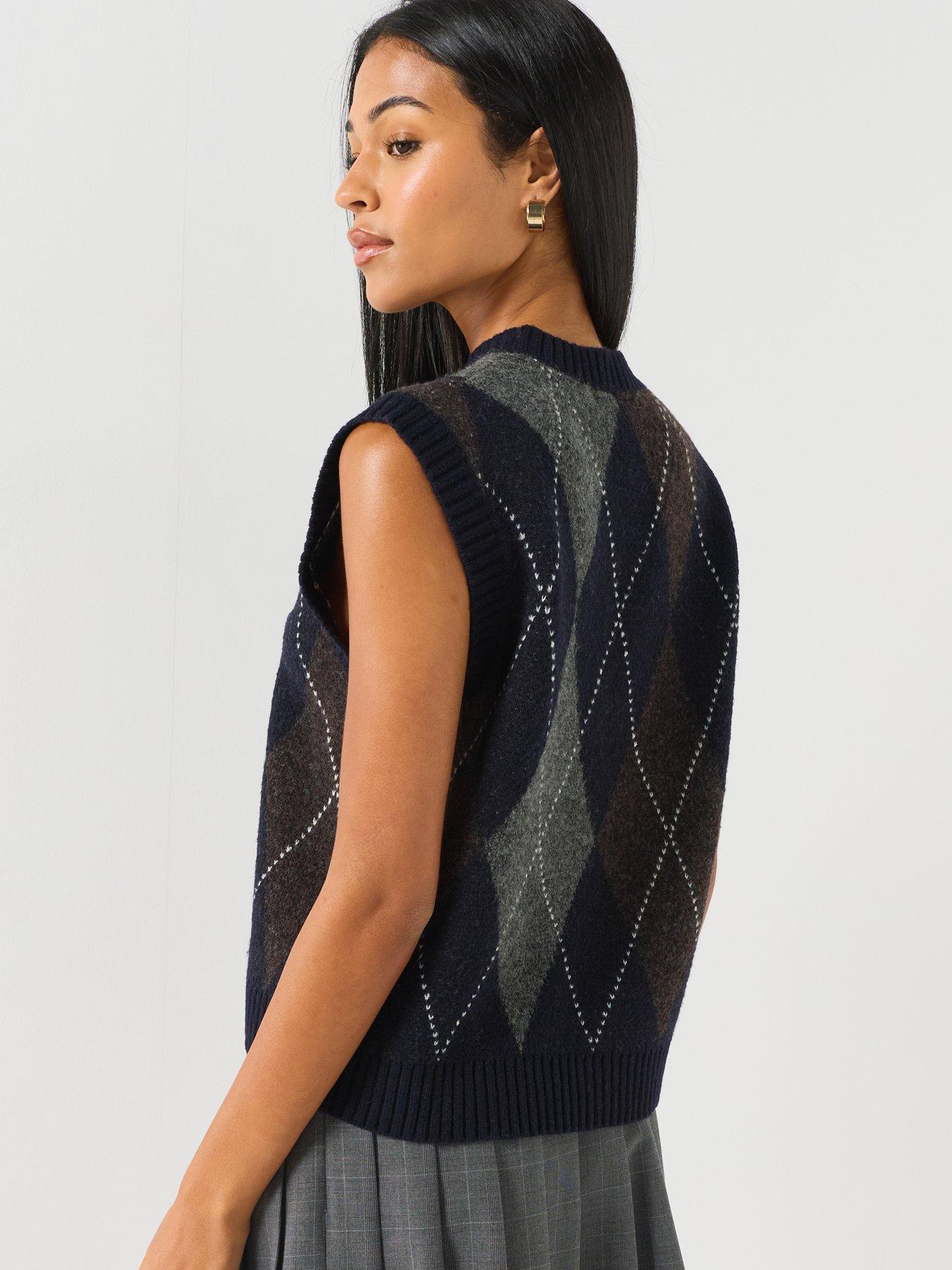 Image 2 of 5 of Only Rhombus Harlequin Knit Vest