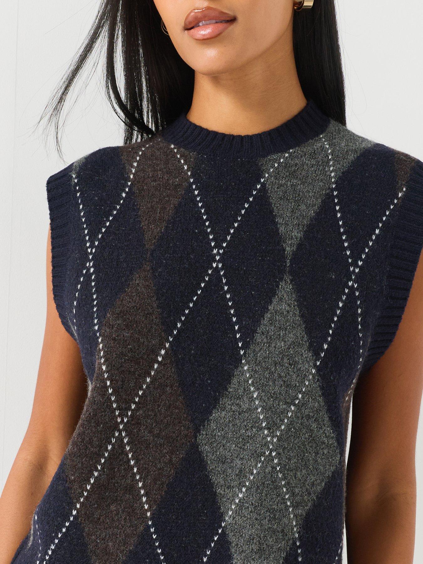 Image 5 of 5 of Only Rhombus Harlequin Knit Vest