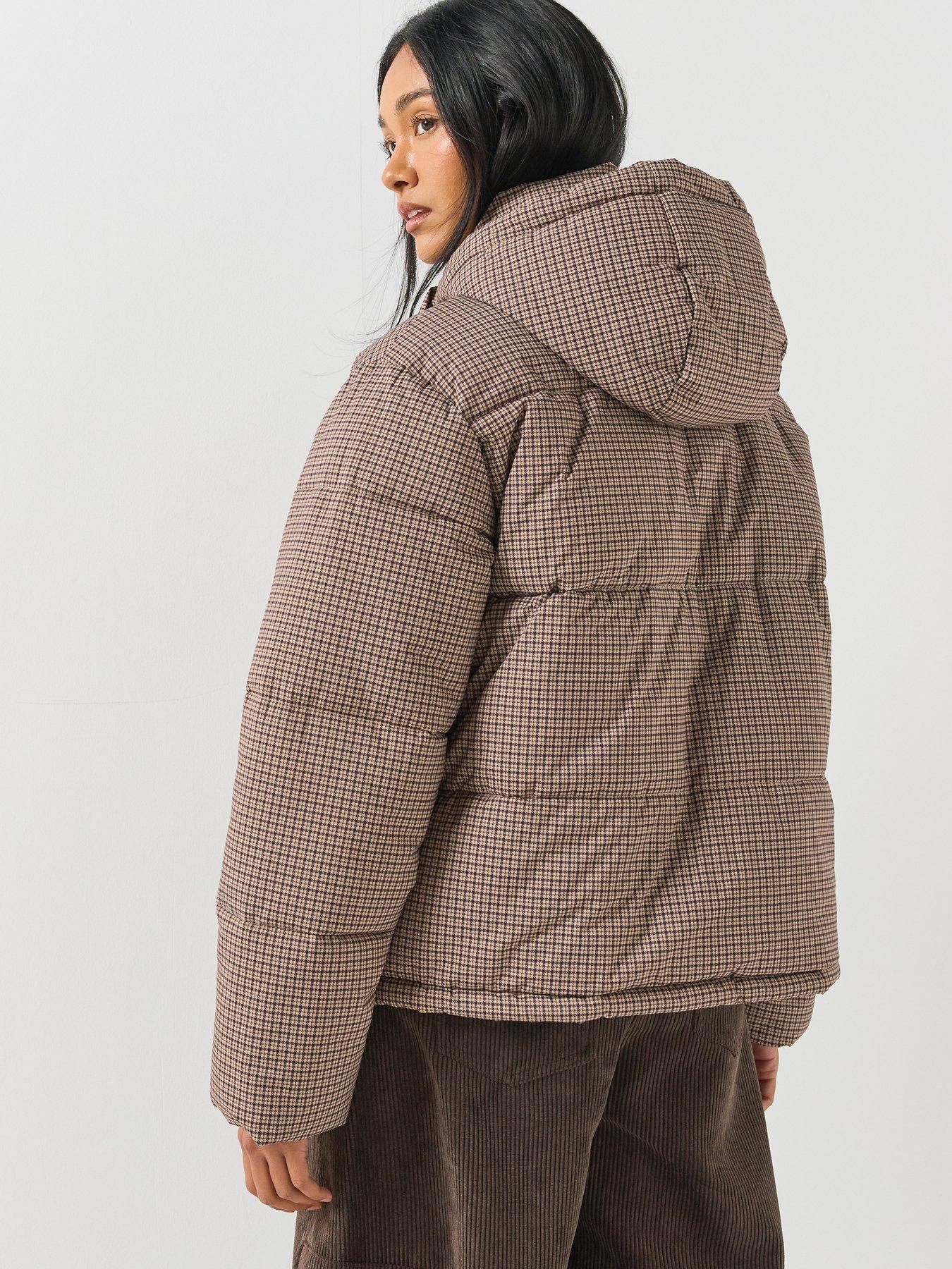 Image 2 of 6 of Only Mia Check Scarf Puffer Jacket