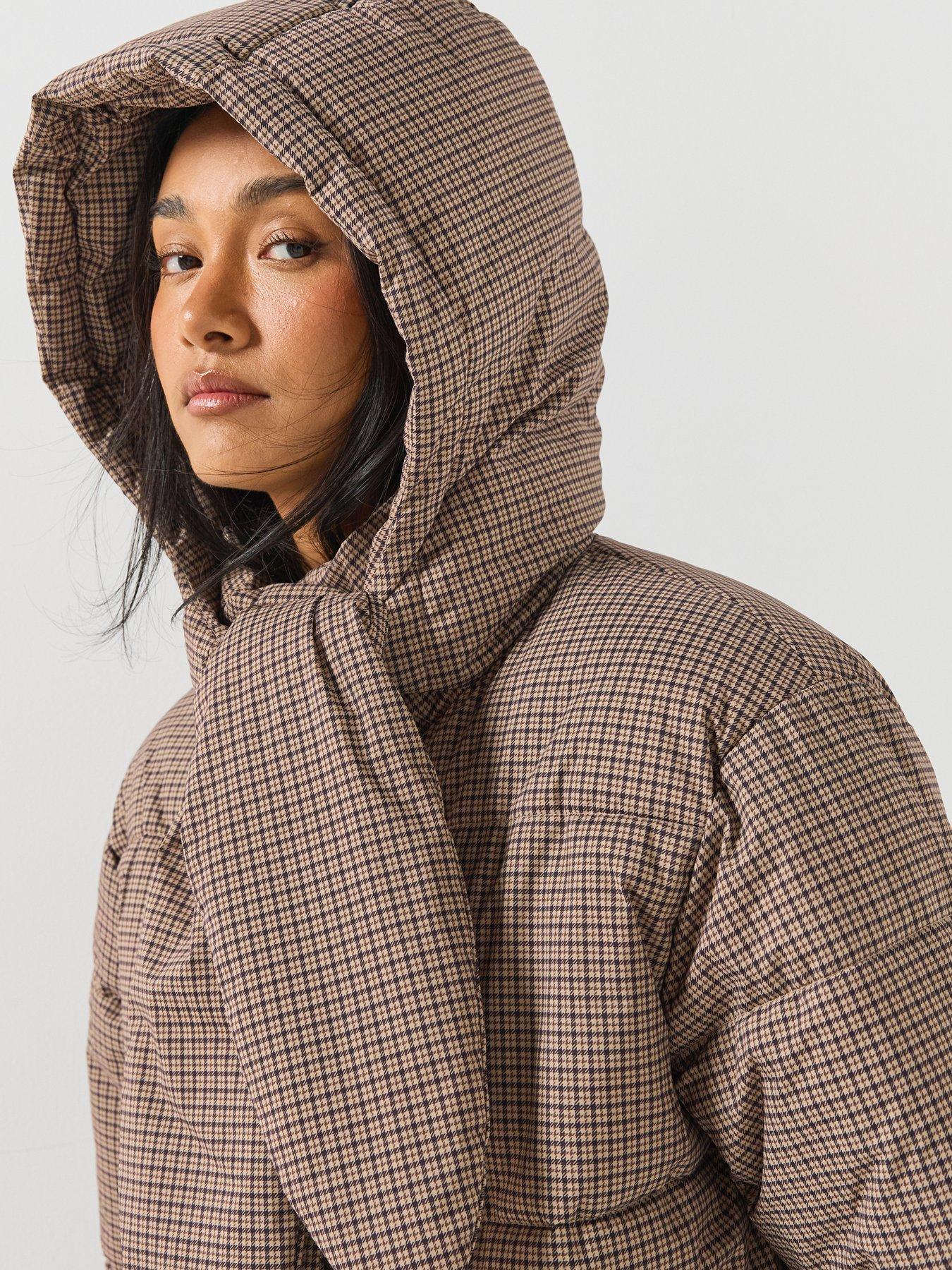 Image 4 of 6 of Only Mia Check Scarf Puffer Jacket