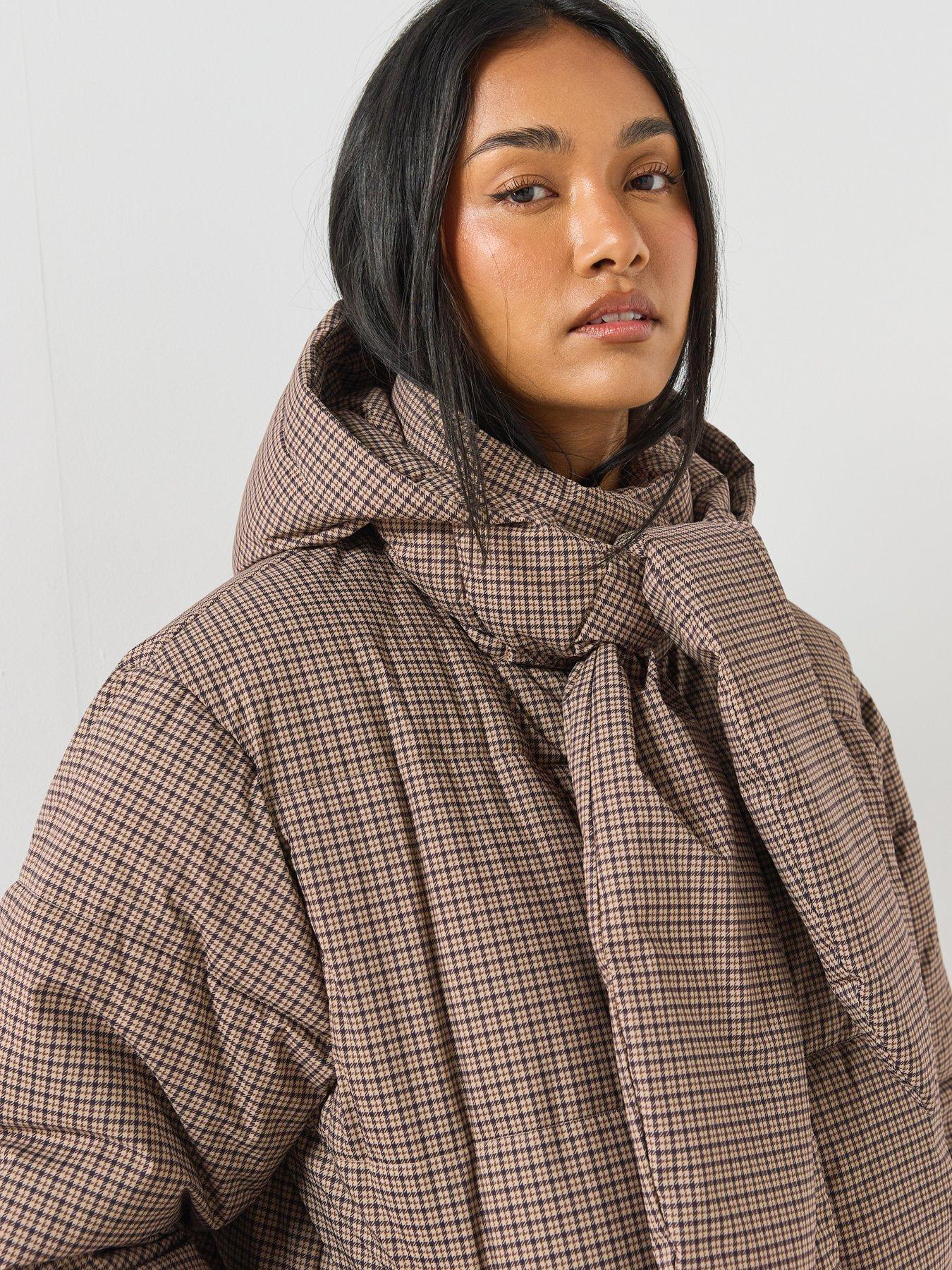 Image 5 of 6 of Only Mia Check Scarf Puffer Jacket