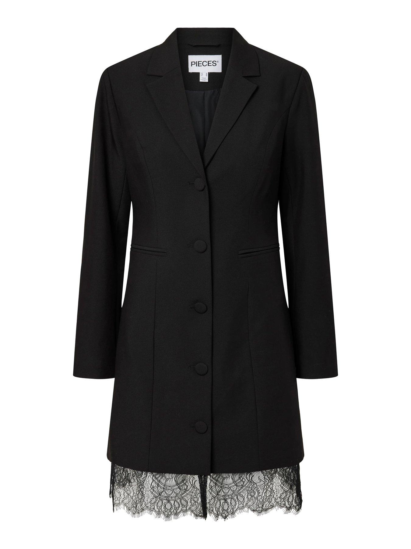 Image 1 of 2 of PIECES Ebba Lace Detail Blazer Dress