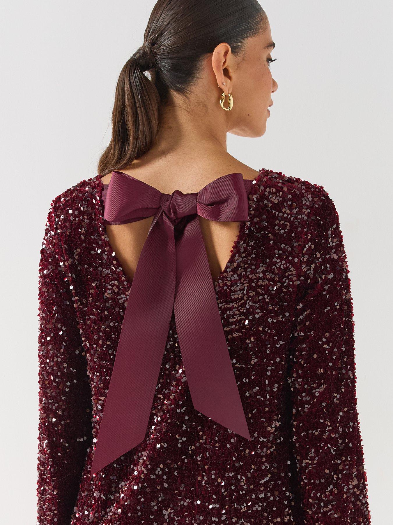 Image 6 of 6 of PIECES Kammy Bow Back Mini Dress