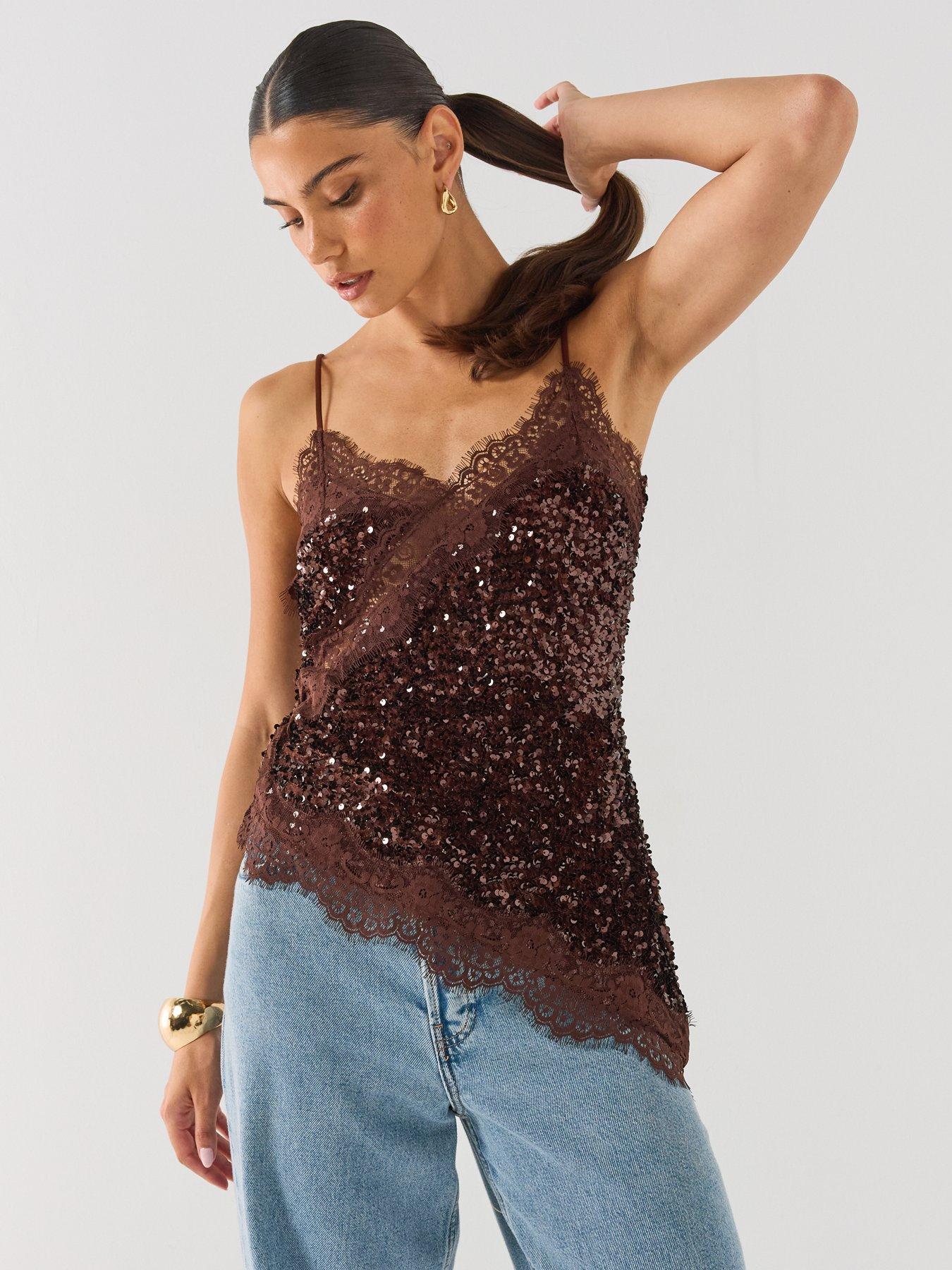 Image 1 of 6 of PIECES Kammy Lace Strap Top