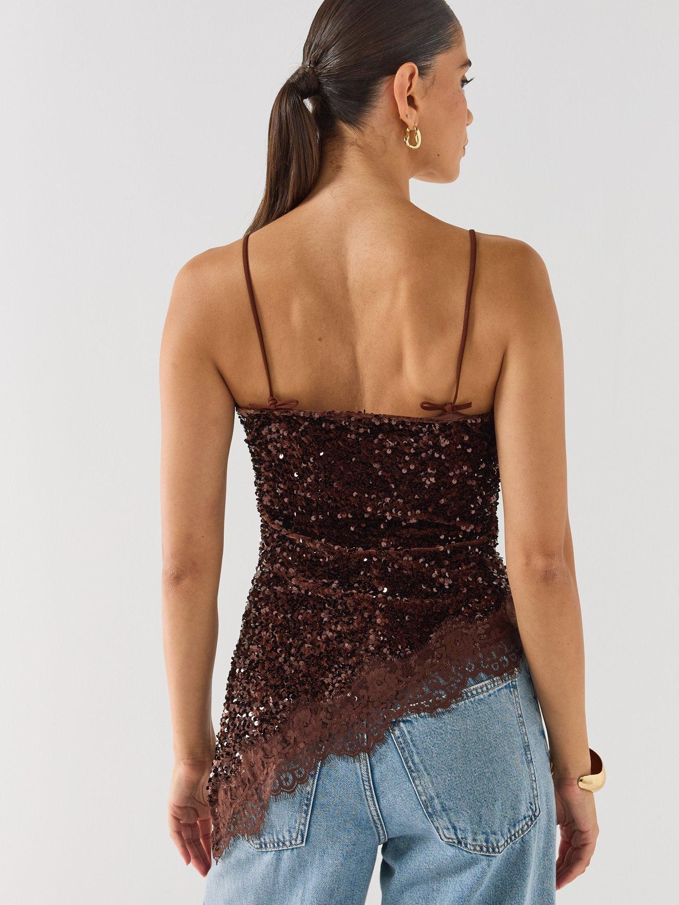 Image 2 of 6 of PIECES Kammy Lace Strap Top