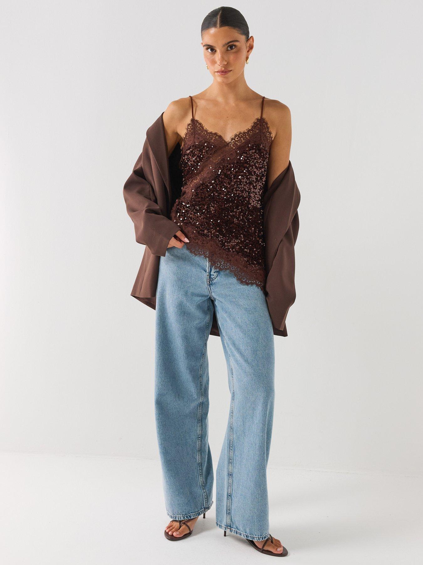 Image 3 of 6 of PIECES Kammy Lace Strap Top