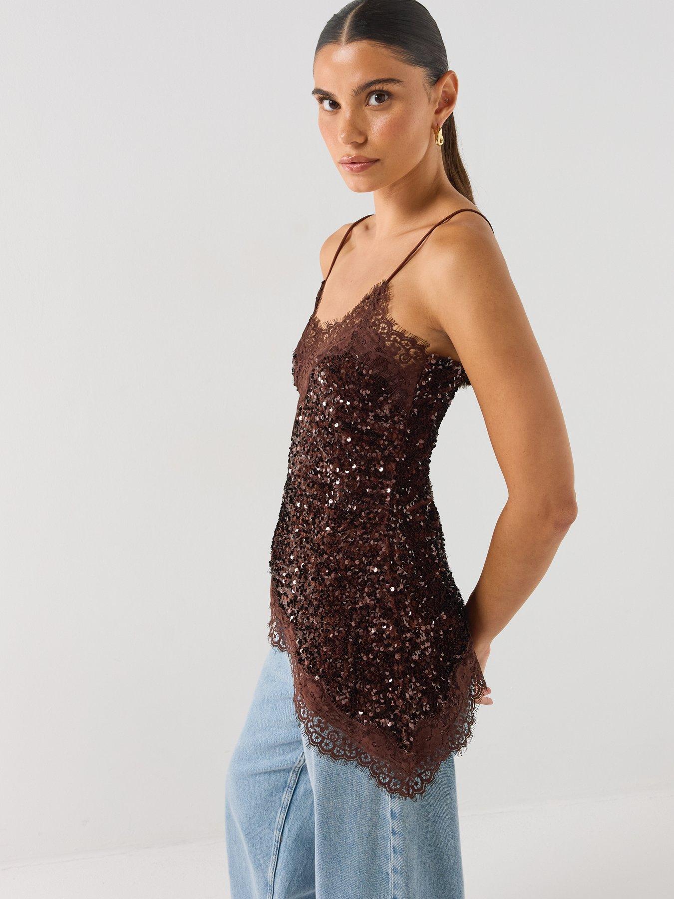 Image 5 of 6 of PIECES Kammy Lace Strap Top