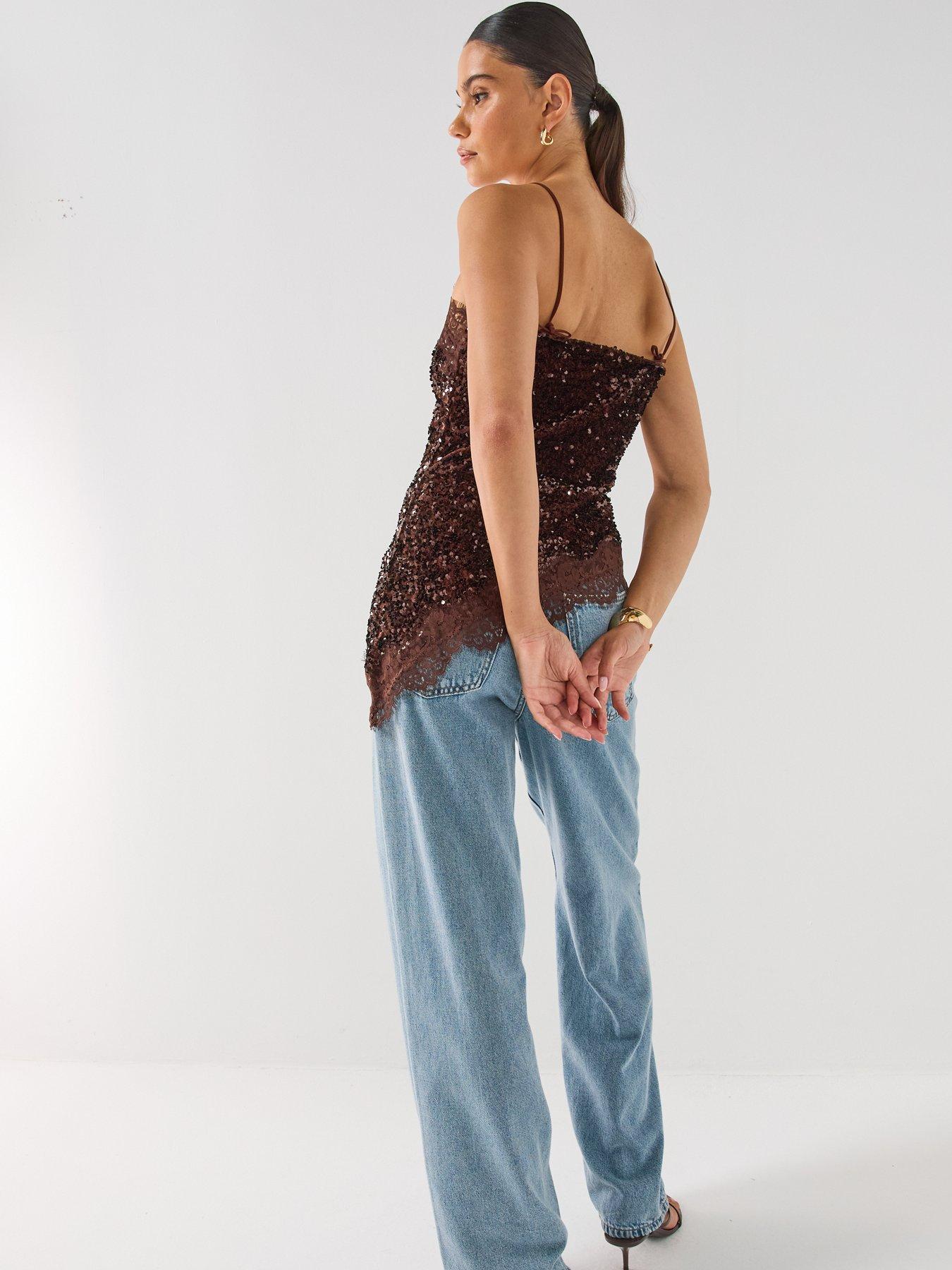 Image 6 of 6 of PIECES Kammy Lace Strap Top