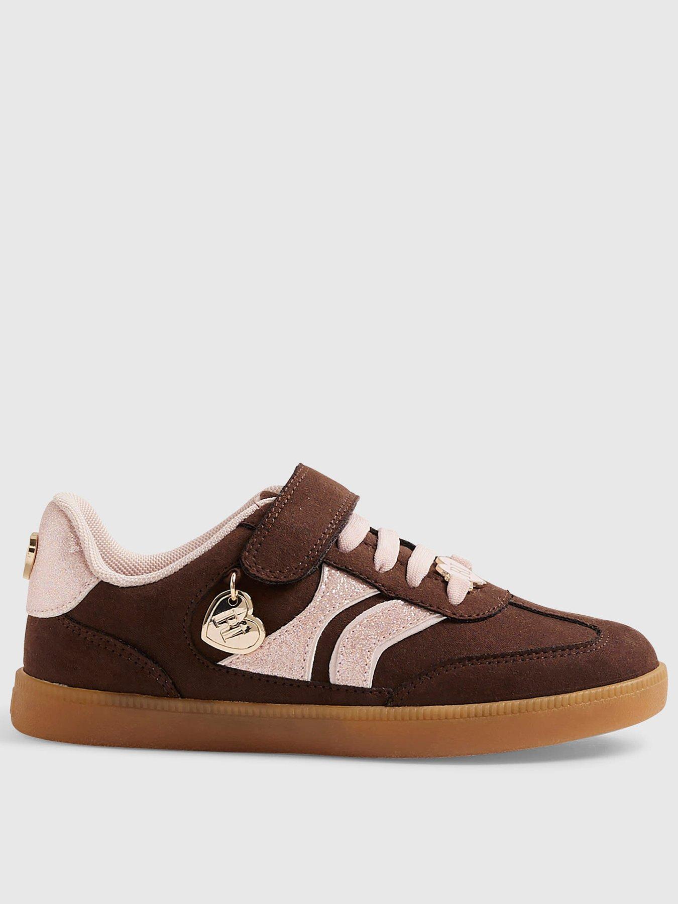 Image 1 of 5 of River Island Girls Glitter Trainers - Brown
