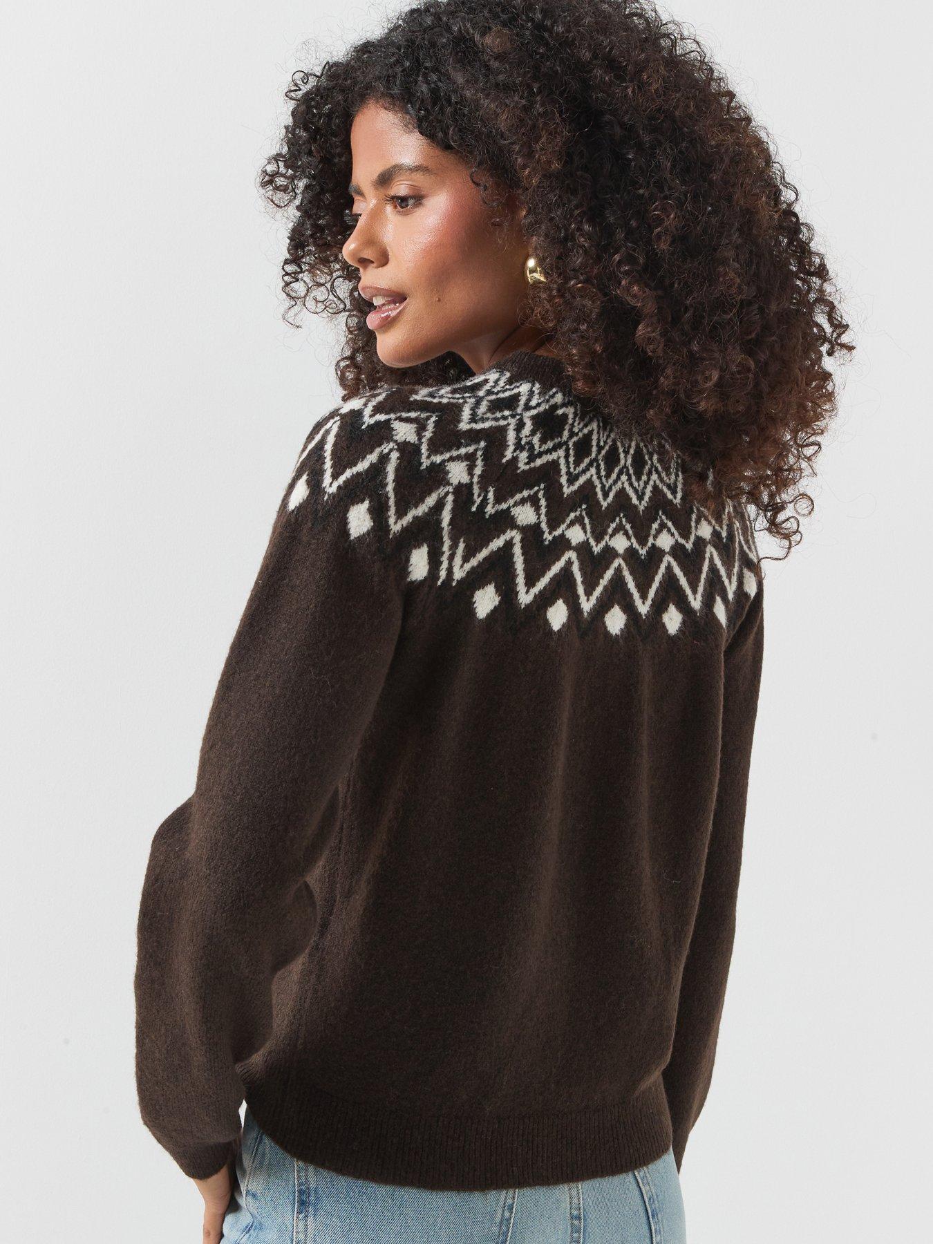 Image 2 of 6 of Vero Moda Womens Vmkarla Button Through Cardigan - Brown