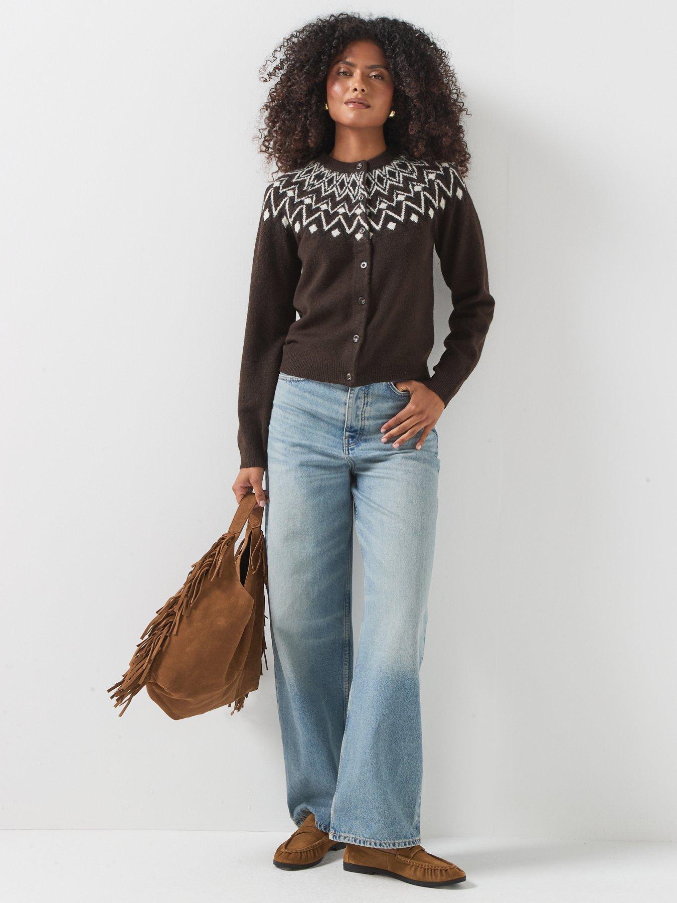 Image 3 of 6 of Vero Moda Womens Vmkarla Button Through Cardigan - Brown
