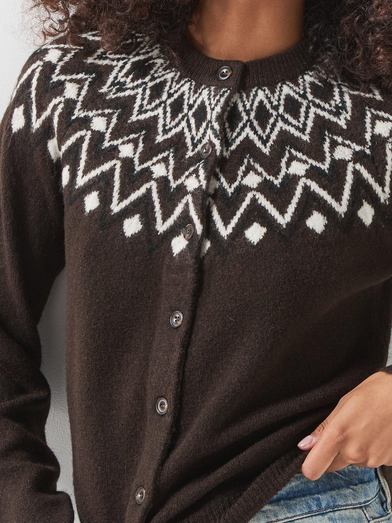 Image 4 of 6 of Vero Moda Womens Vmkarla Button Through Cardigan - Brown