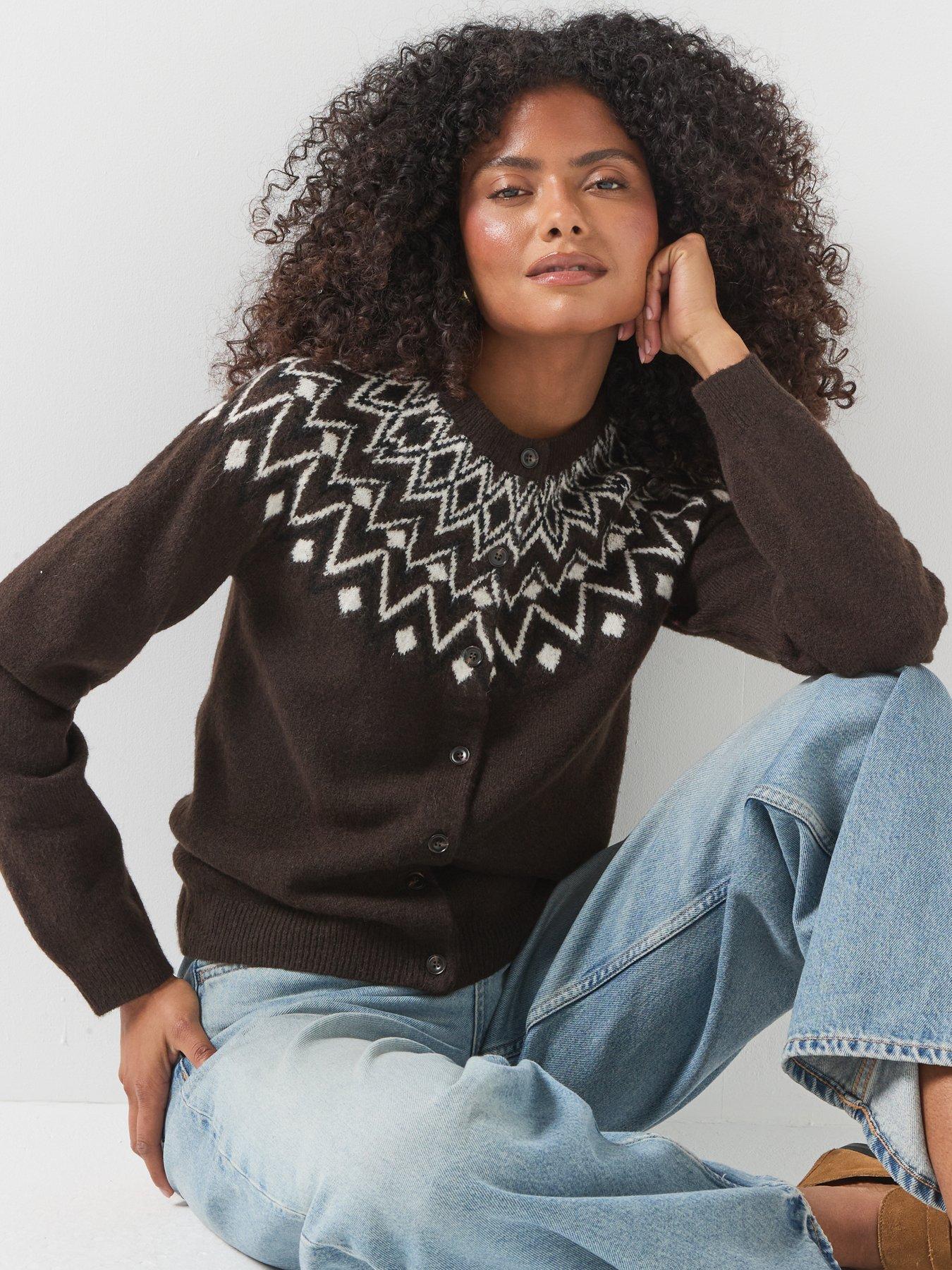 Image 5 of 6 of Vero Moda Womens Vmkarla Button Through Cardigan - Brown