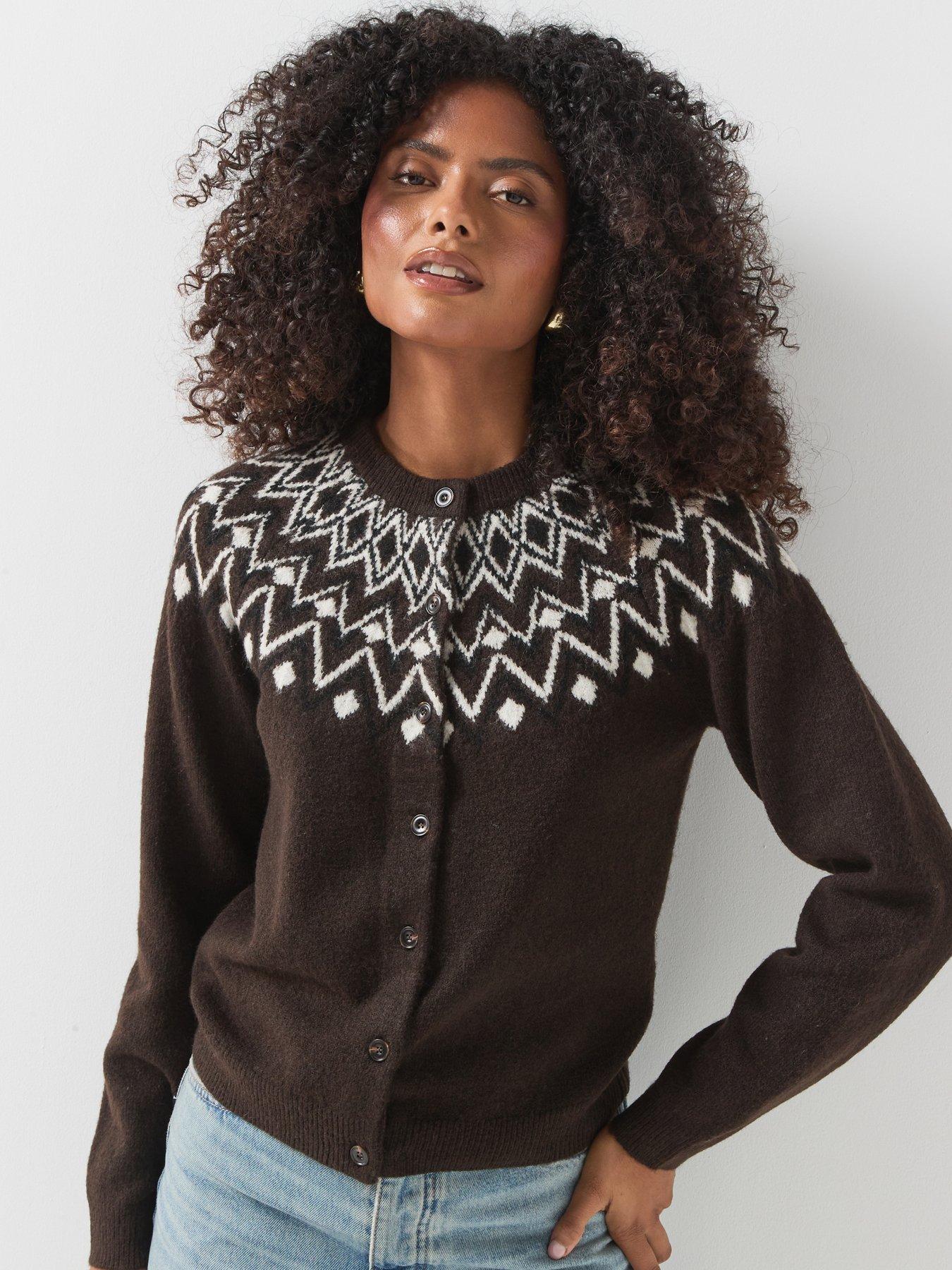 Image 6 of 6 of Vero Moda Womens Vmkarla Button Through Cardigan - Brown