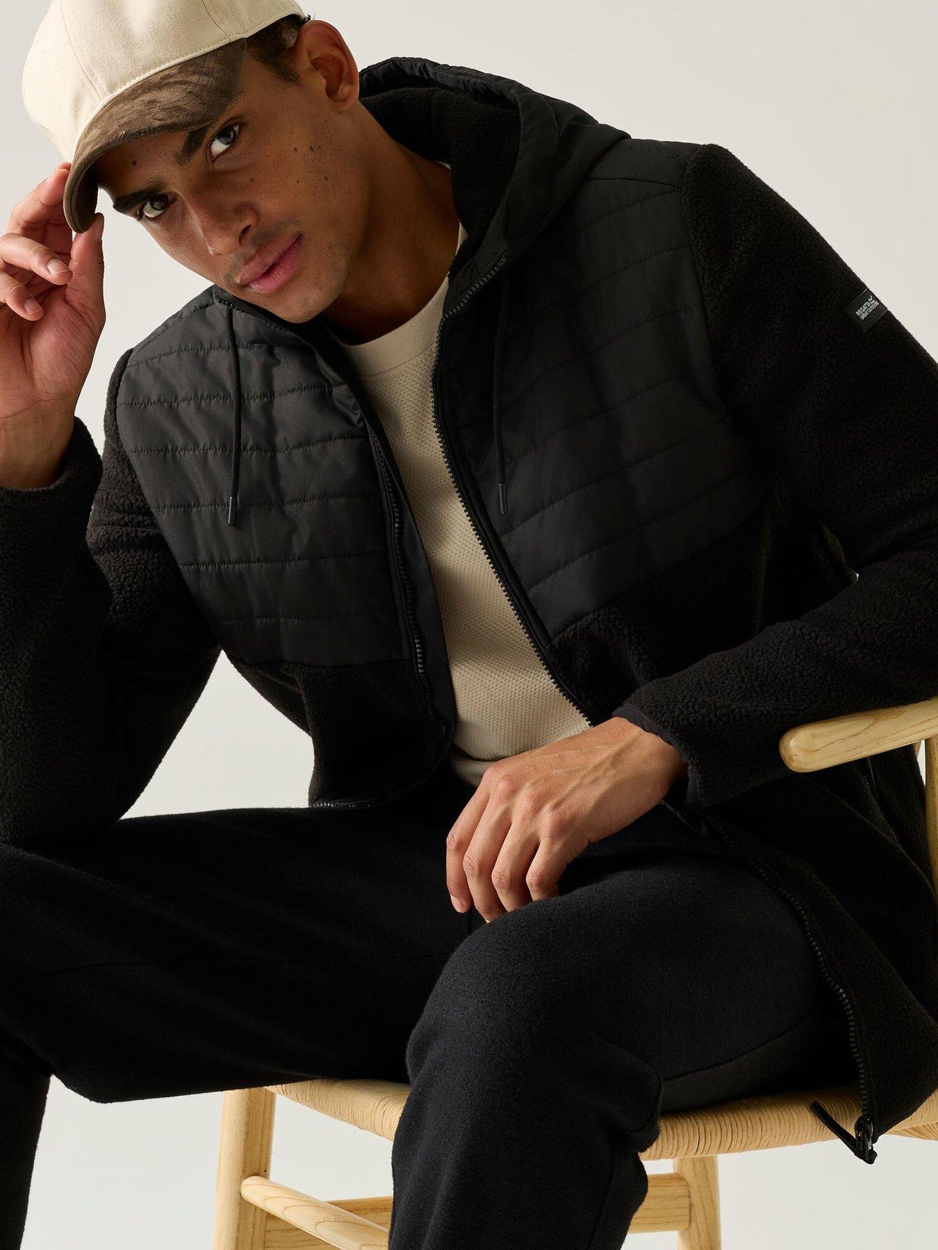 Image 2 of 7 of Regatta Mens Frankie Borg Hybrid Fleece -black/black