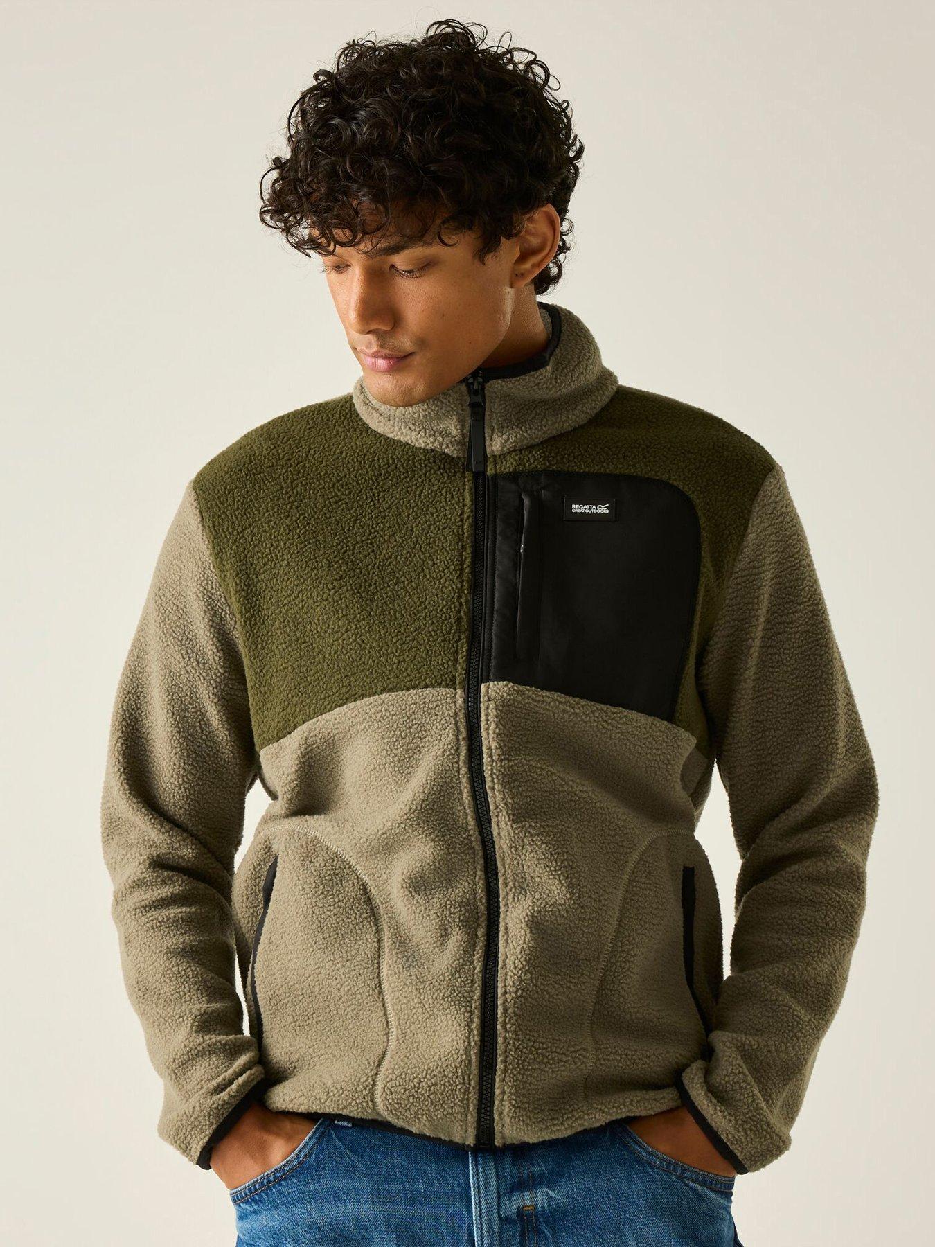 Image 1 of 6 of Regatta Mens Frankie Borg Colour Block Fleece -smokey Olive/dark Khaki