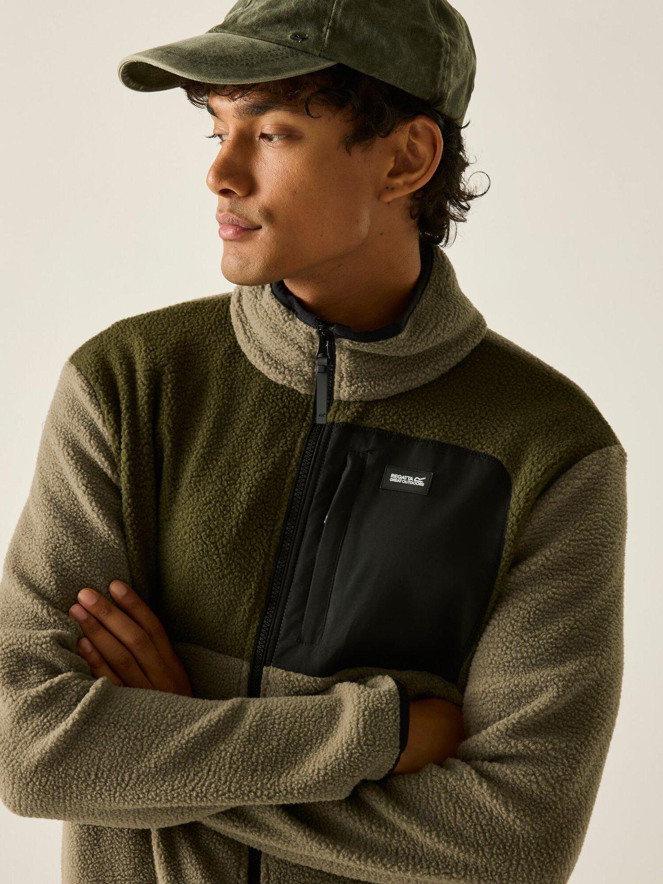 Image 2 of 6 of Regatta Mens Frankie Borg Colour Block Fleece -smokey Olive/dark Khaki