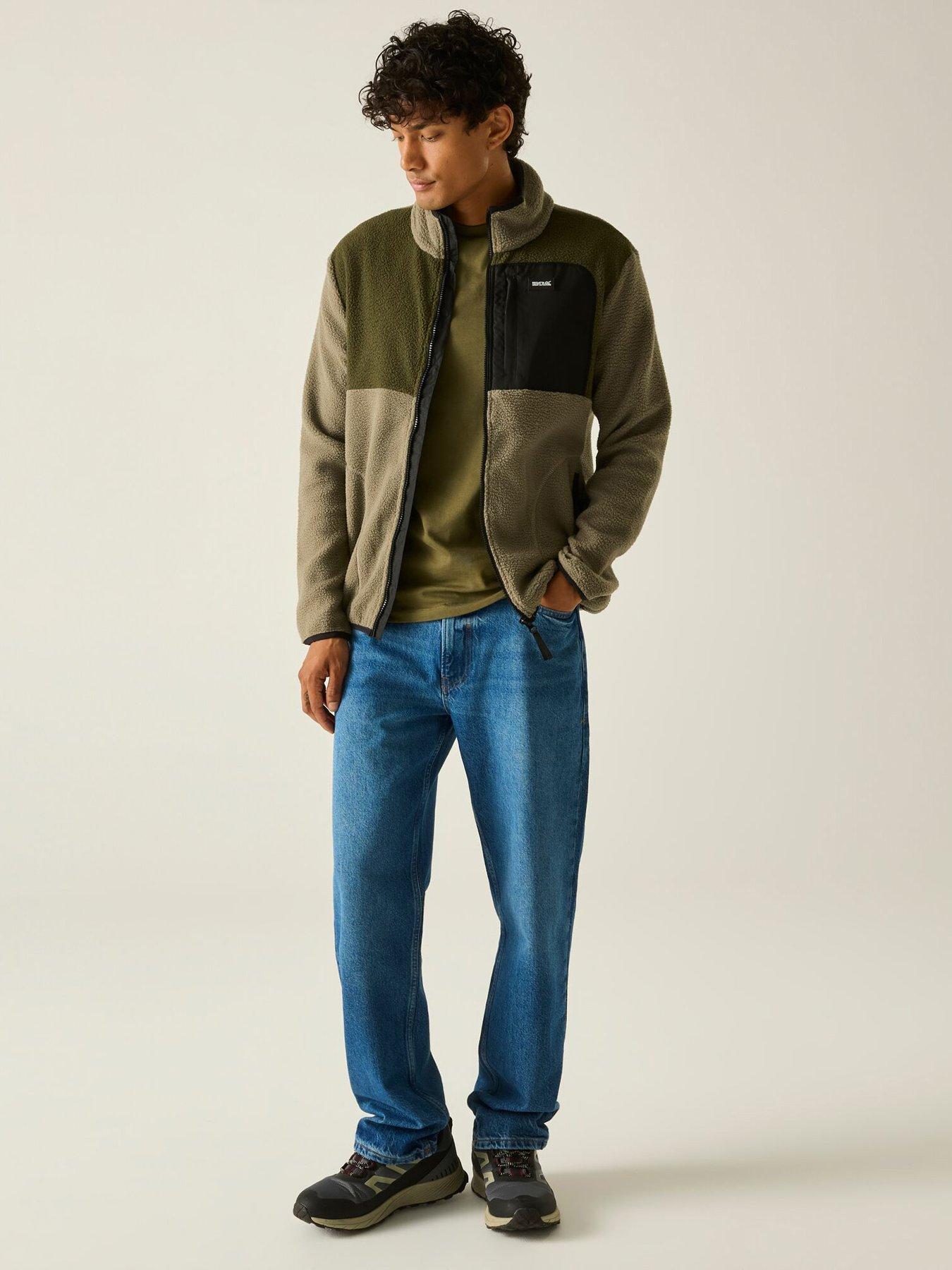 Image 4 of 6 of Regatta Mens Frankie Borg Colour Block Fleece -smokey Olive/dark Khaki