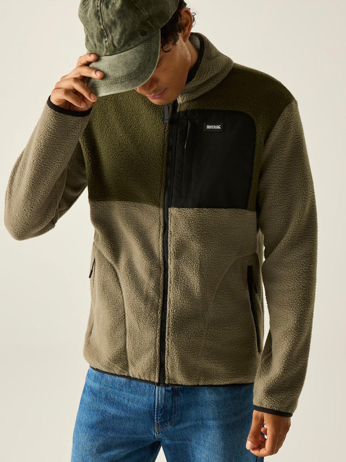 Image 5 of 6 of Regatta Mens Frankie Borg Colour Block Fleece -smokey Olive/dark Khaki