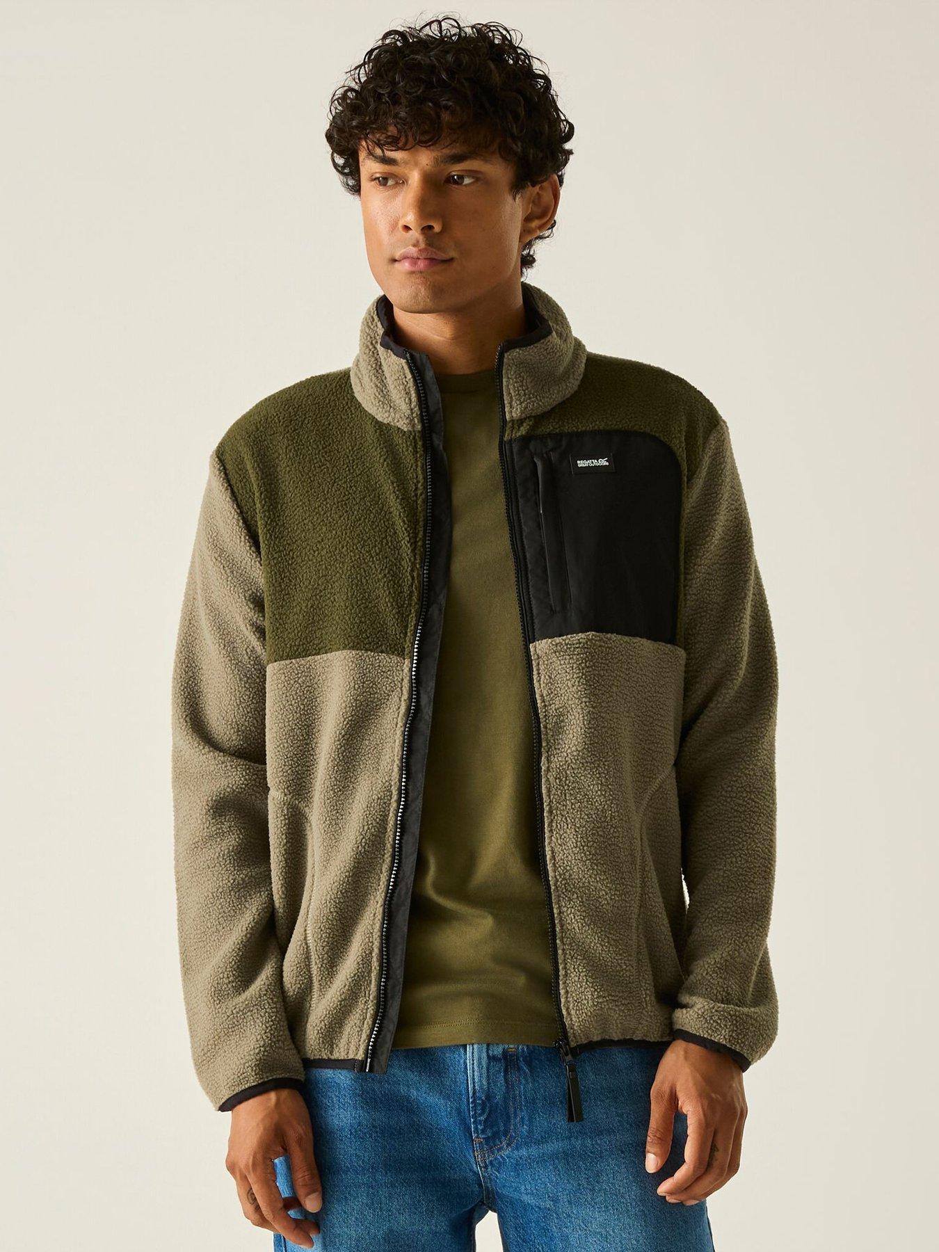 Image 6 of 6 of Regatta Mens Frankie Borg Colour Block Fleece -smokey Olive/dark Khaki