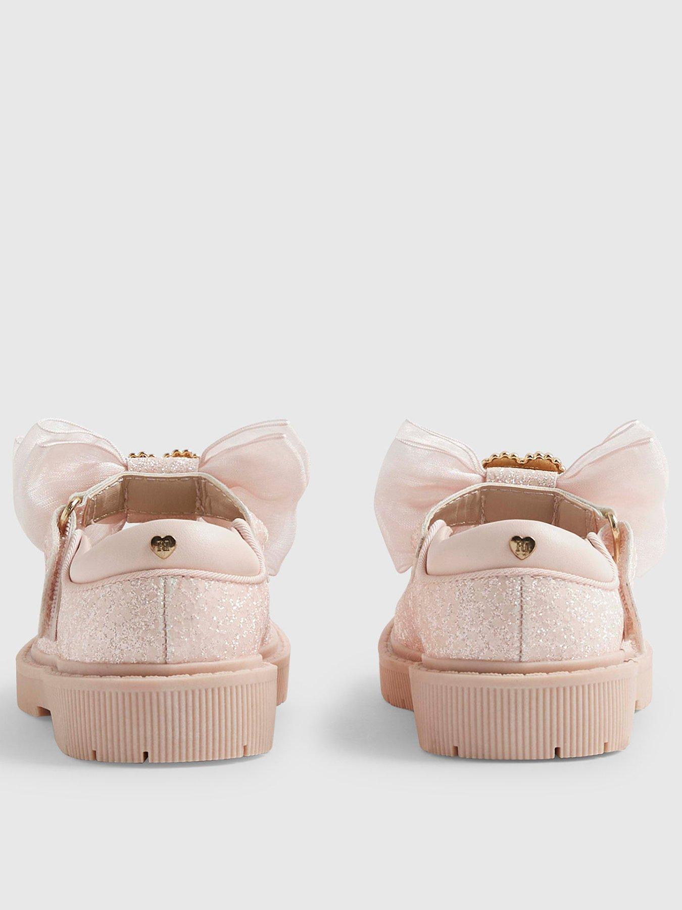 Image 3 of 5 of River Island Mini Mini Girls Glitter Mary Jane Shoes - Pink