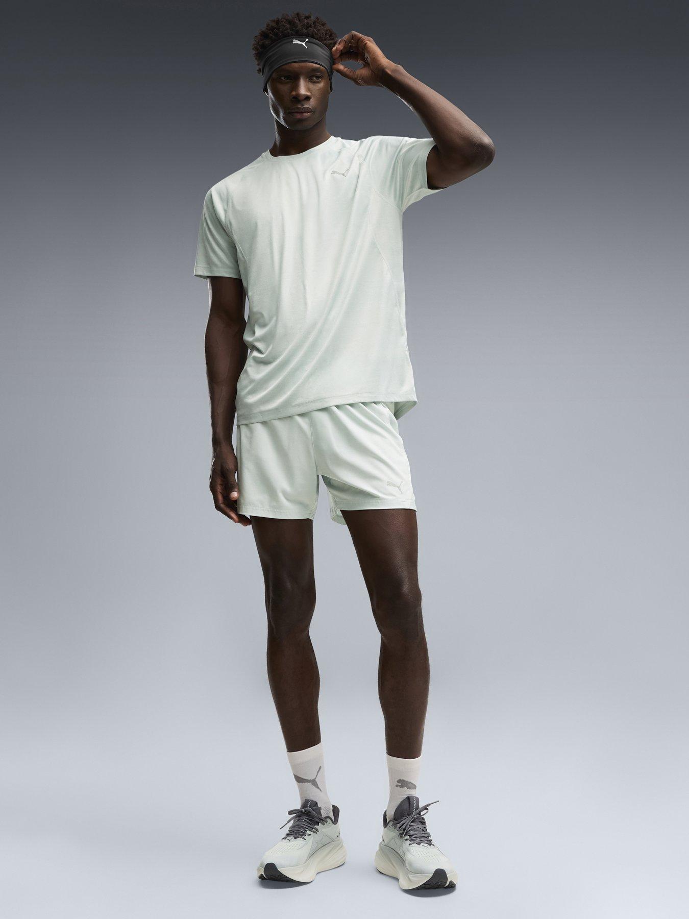 Image 1 of 4 of Puma Mens Running Run Velocity Aop T-Shirt - Green
