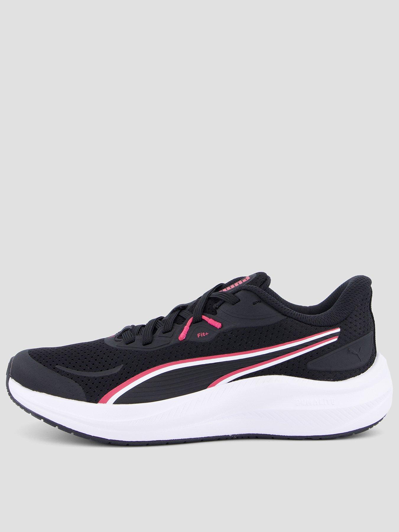 Image 1 of 7 of Puma Girls Skyrocket Lite 2 Lightweight Lace-Up Sports Trainers - Black/Pink