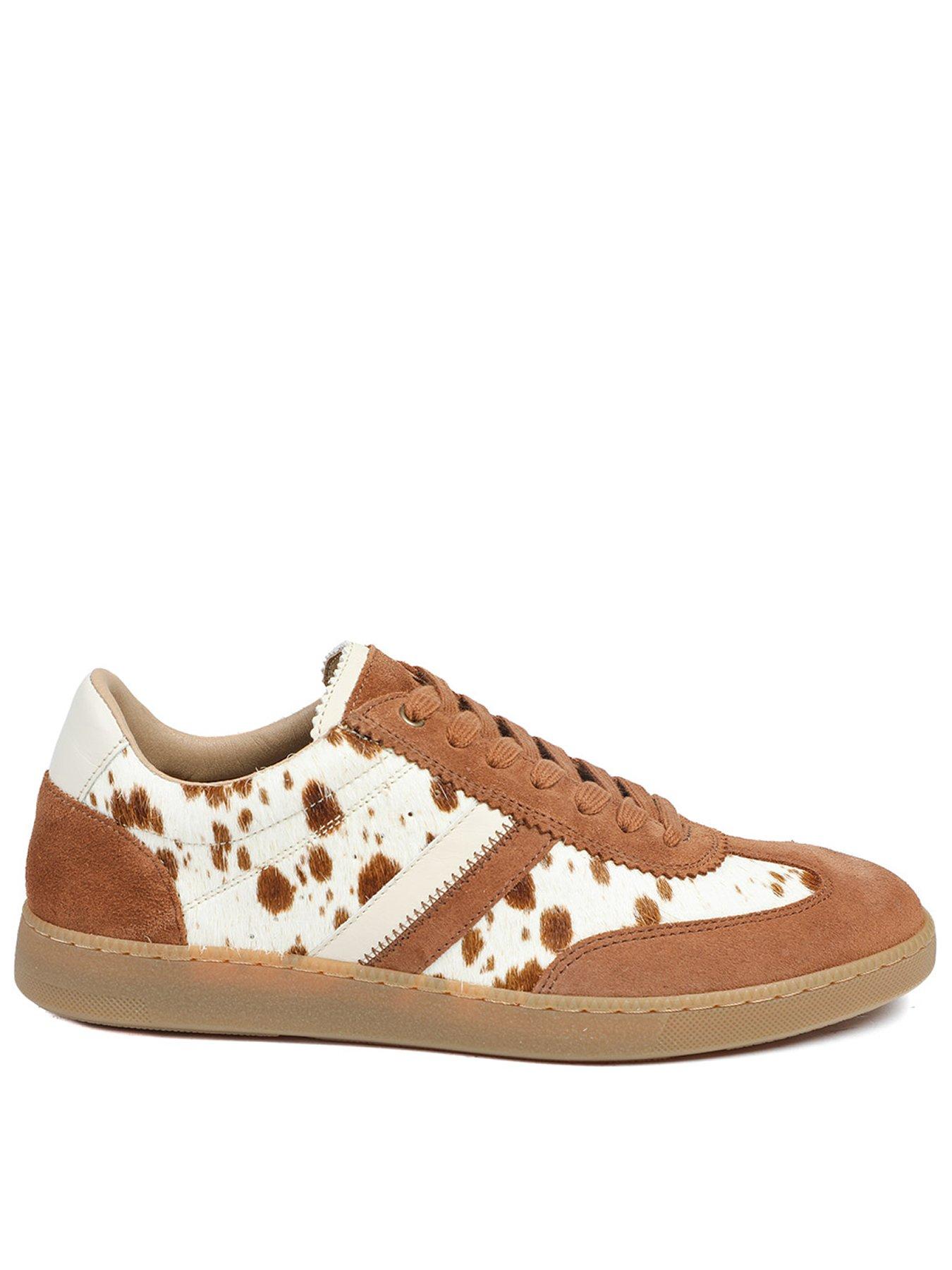 Jones Bootmaker Annoratan Cow Print Trainer - Tan Cow Print
