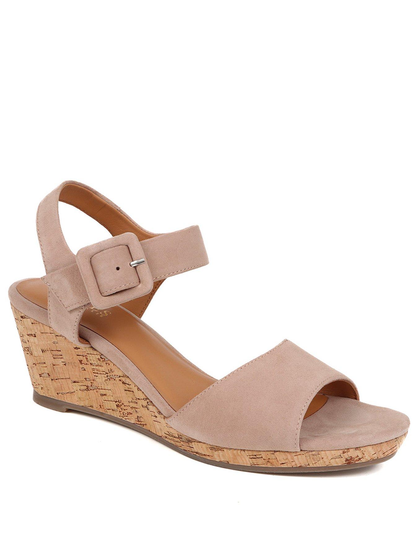 Image 2 of 5 of Jones Bootmaker Grazina Buckle Wedge Sandal - Beige