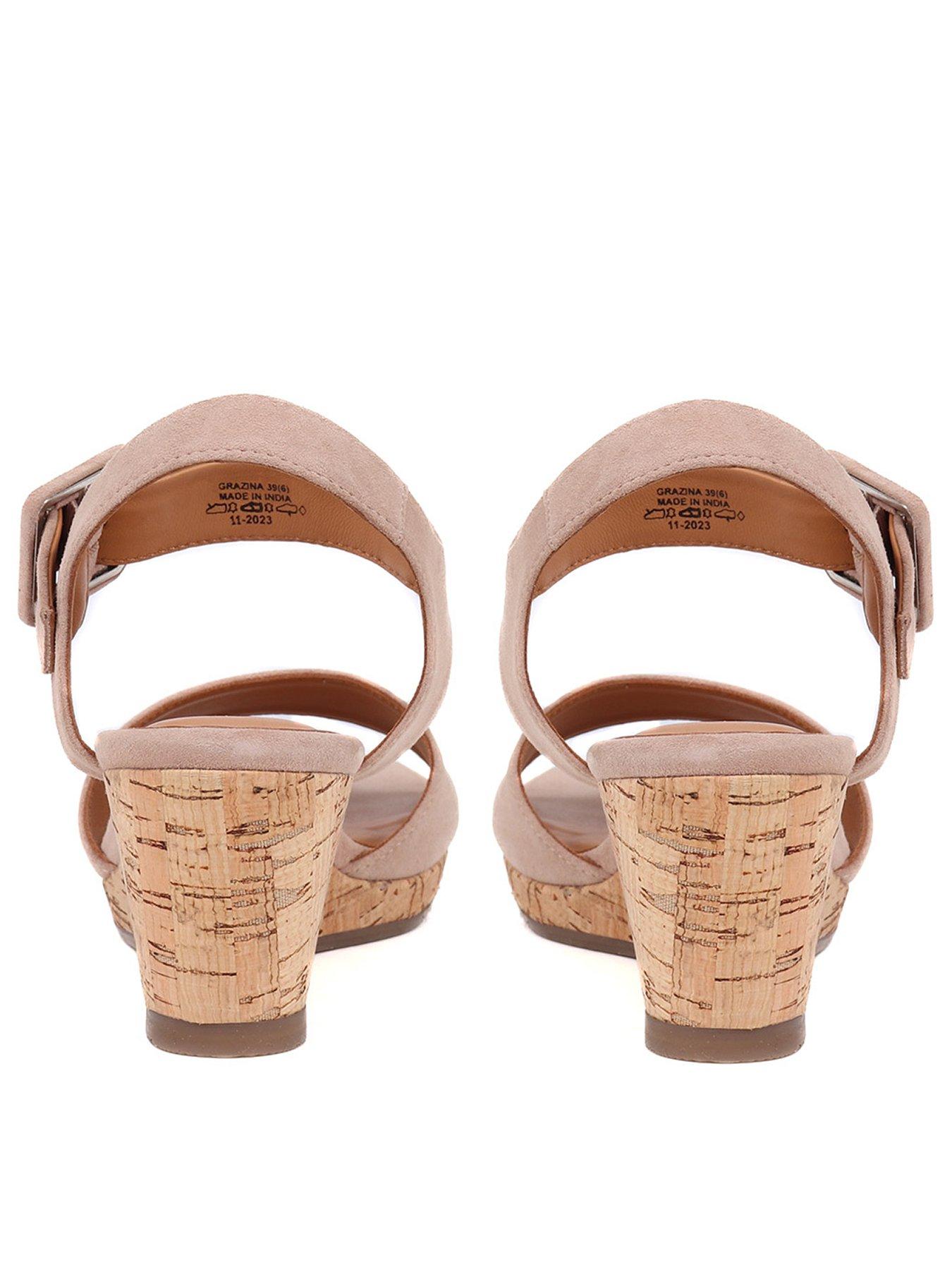 Image 3 of 5 of Jones Bootmaker Grazina Buckle Wedge Sandal - Beige